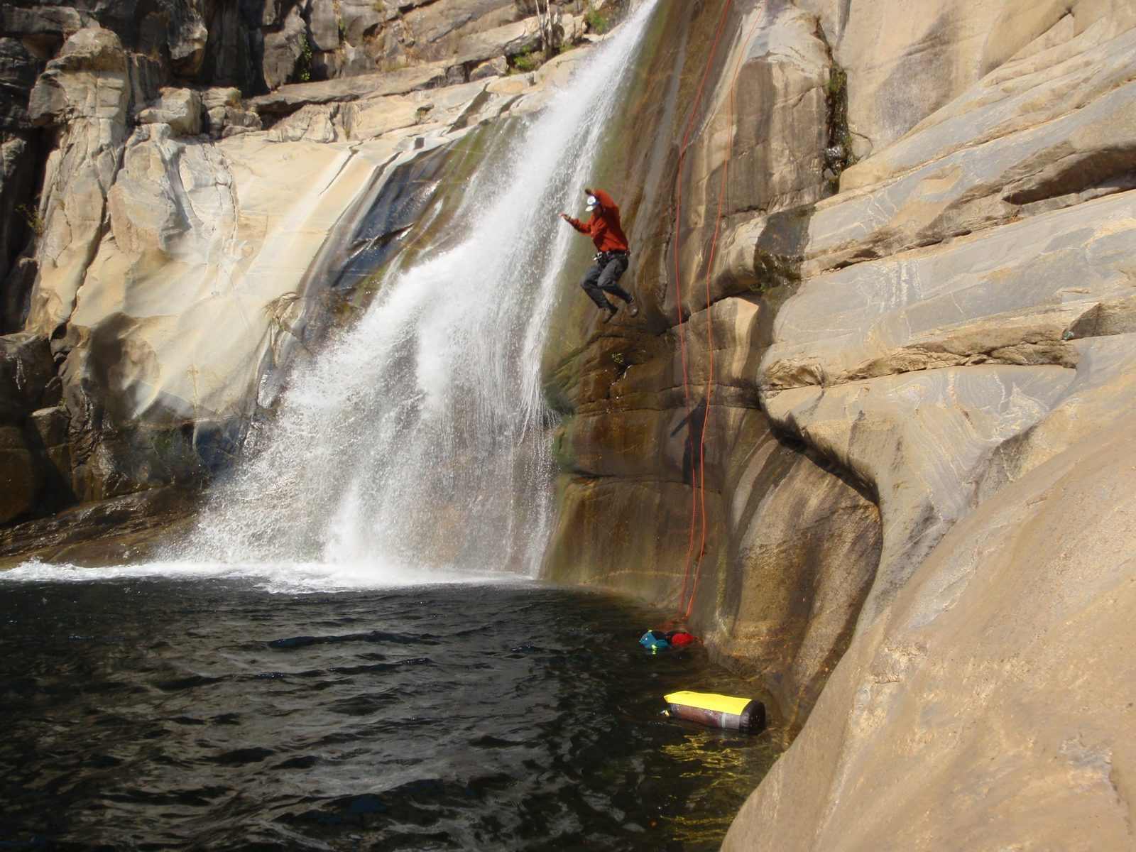 Joel got sick of rappelling part way and decided to ditch the rope for the last 20 feet or so.