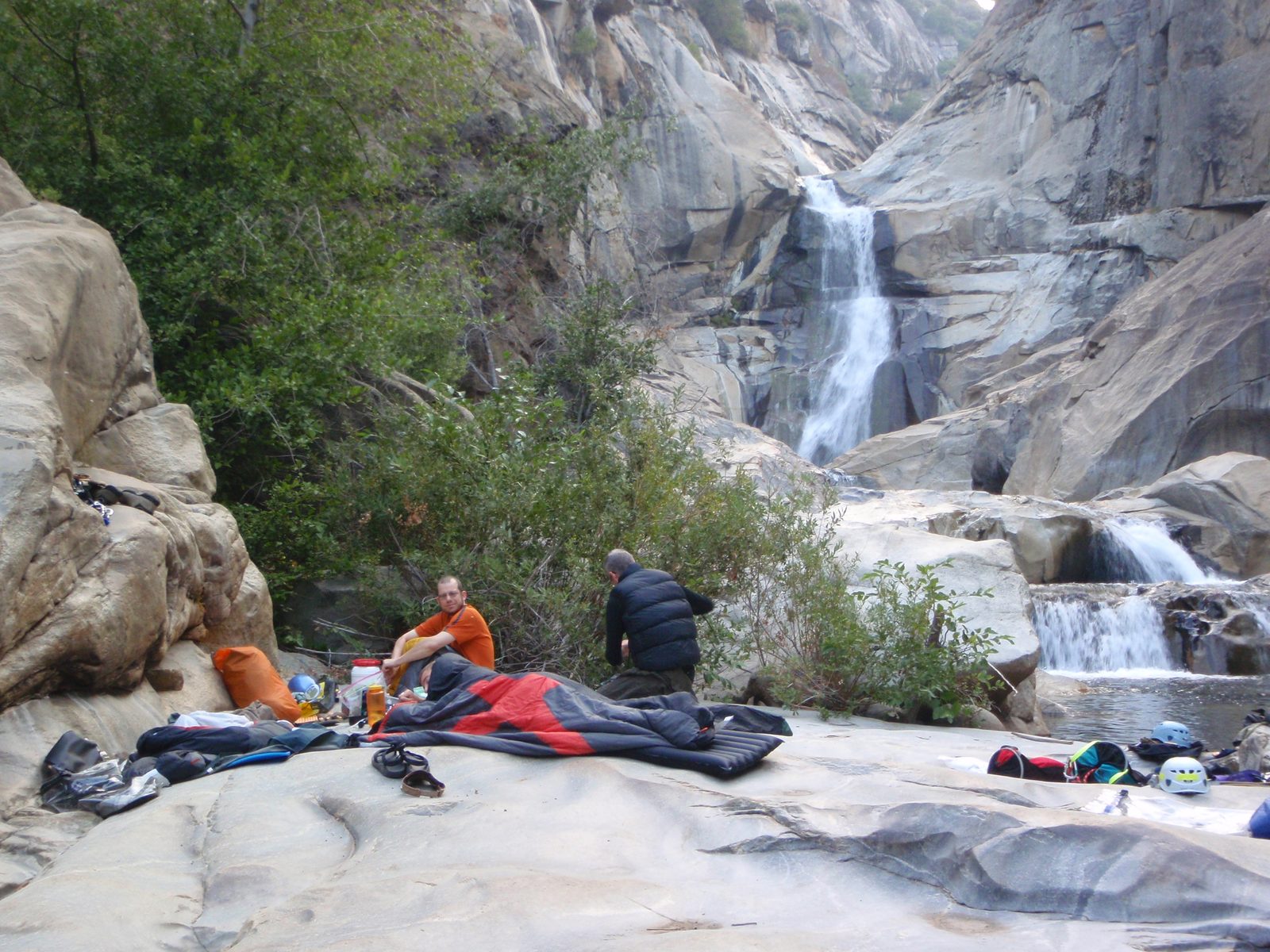 Packing up camp.  What better thing to do than jump into the river at 7:15am on a Sunday...