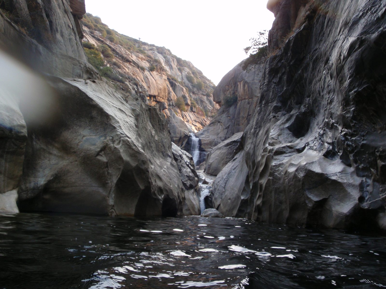 View up river to our campsite. 