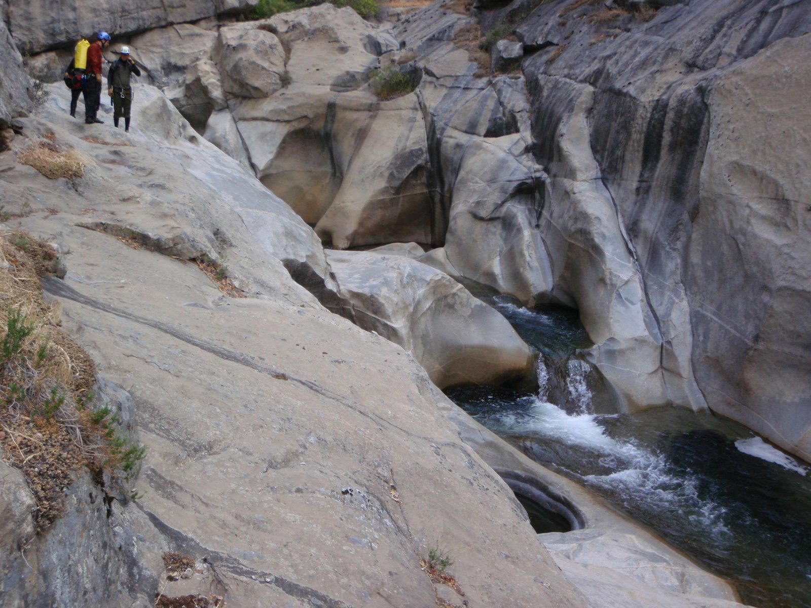 Some tip-toeing around a rather narrow and fast-moving section of the canyon.