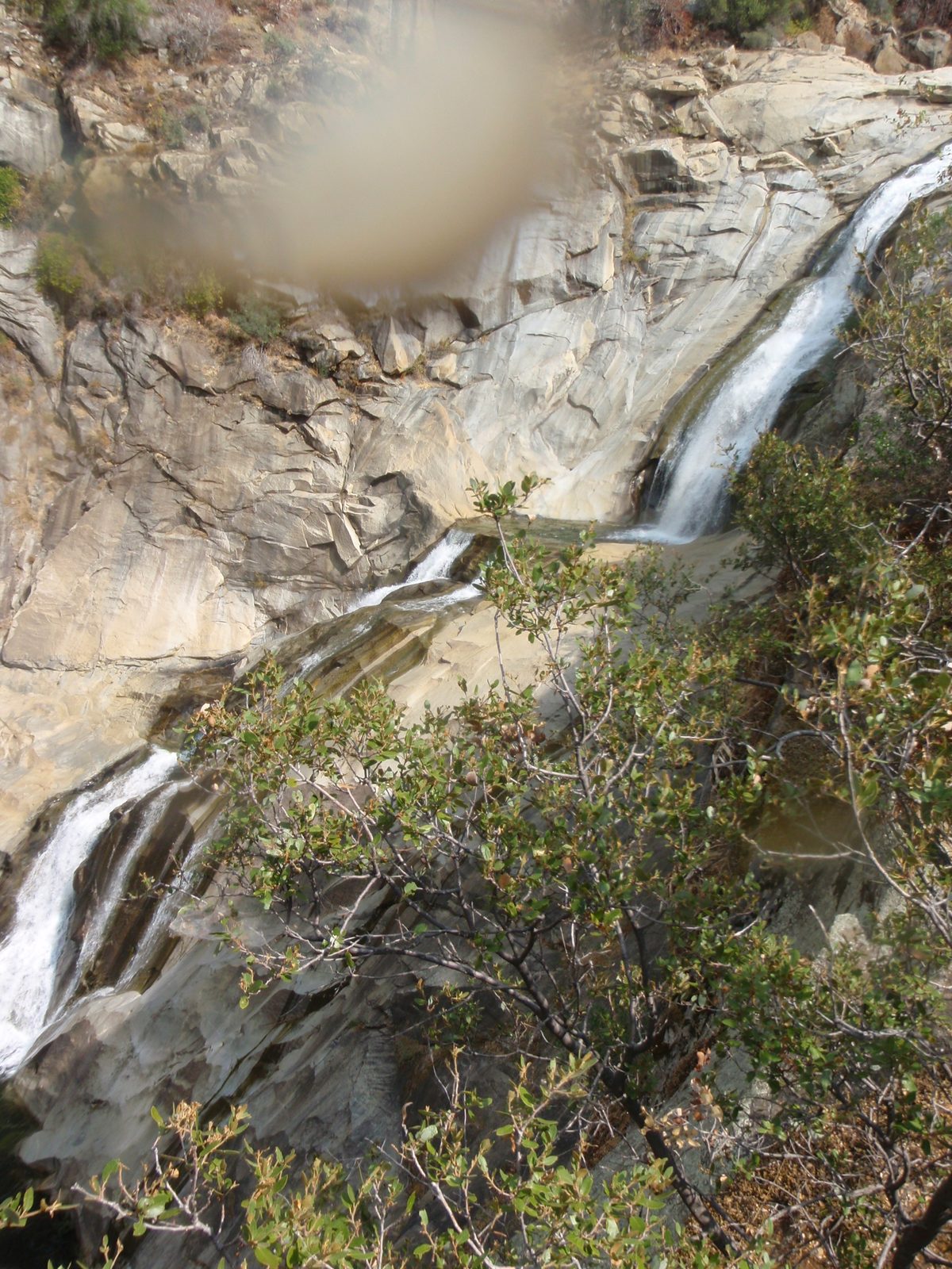 The 250 foot cascade we avoided by taking a use trail down.  I don't think there would be a way...