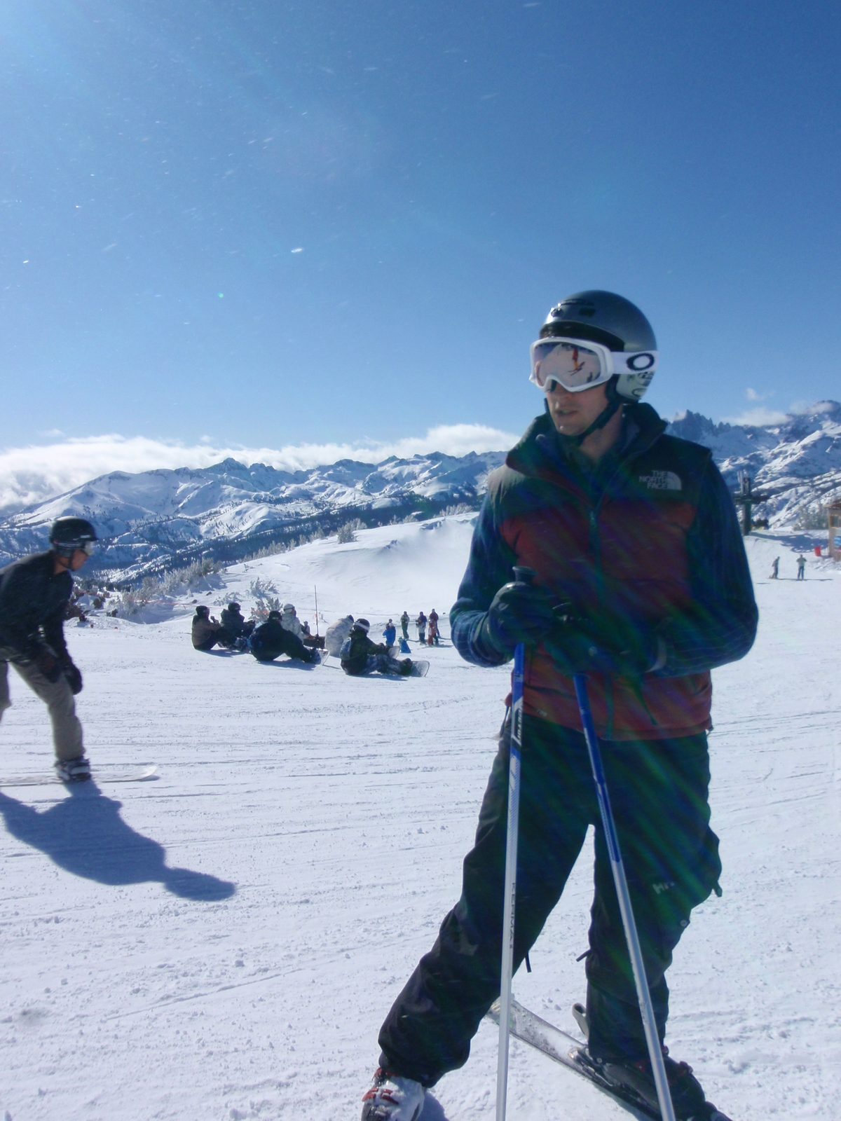Walter surveying our good fortune before we descend down the back side of Mammoth.