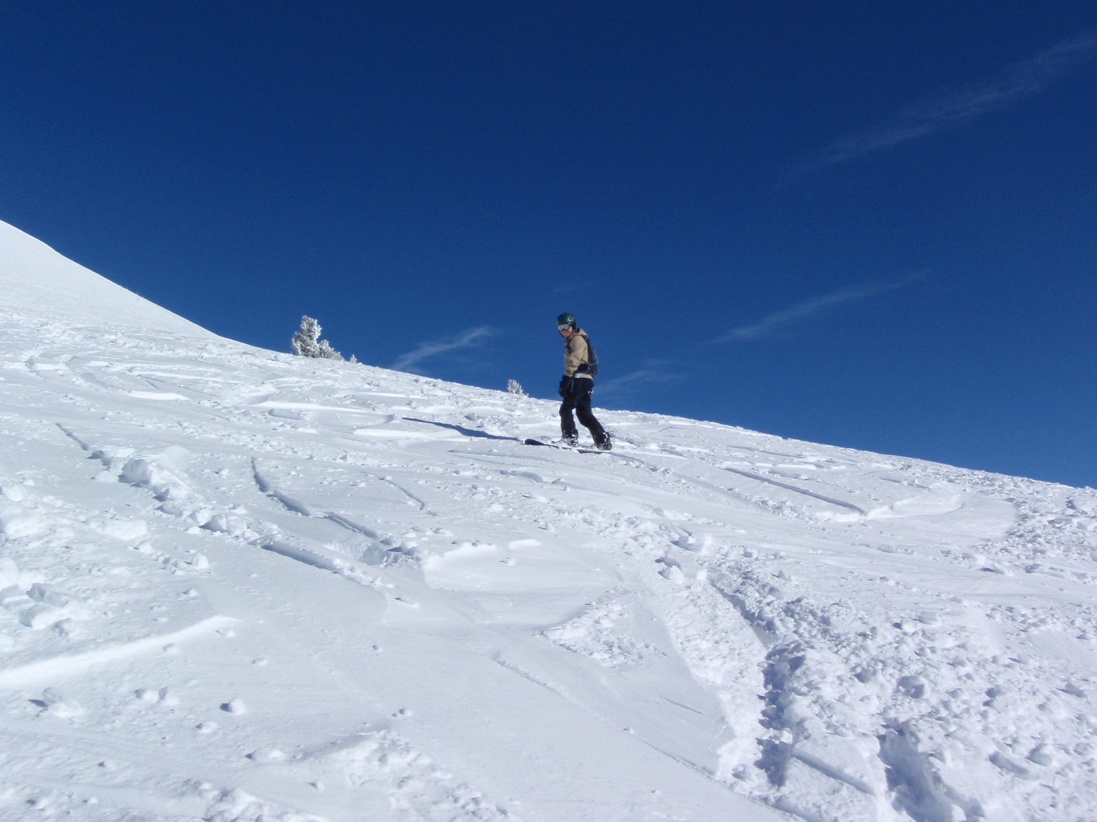 Monica living it up on Mammoth's back side.  