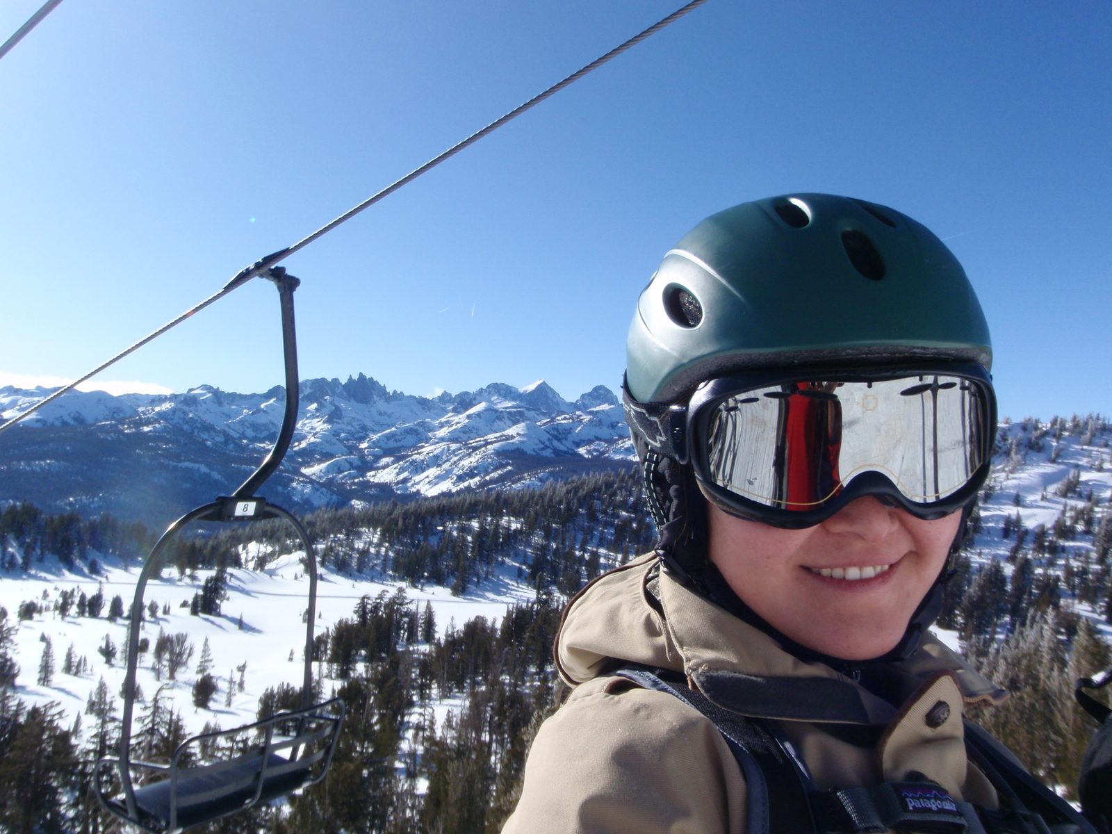 Monica riding Chair 14 (most of Mammoth's chairs do not have names other than a number...