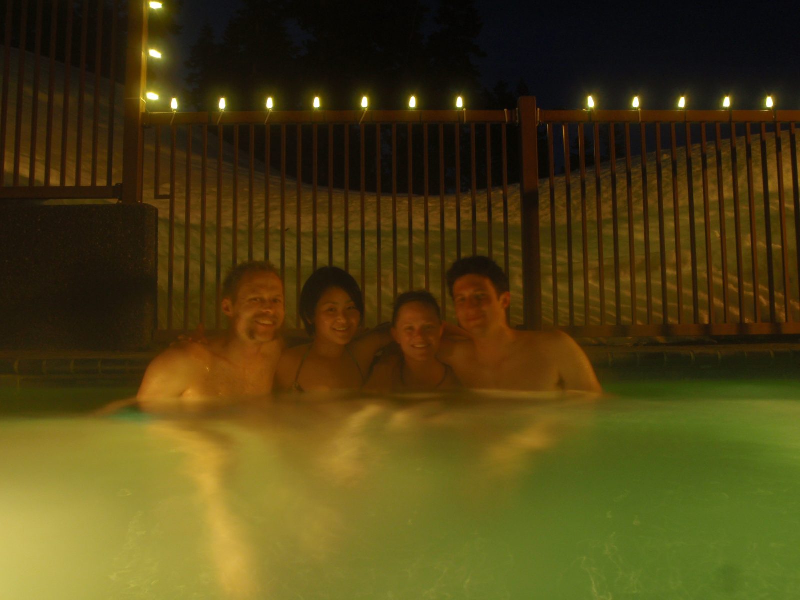 Group shot in the hot tub, on our third night, before going to dinner at one of the restaurants...