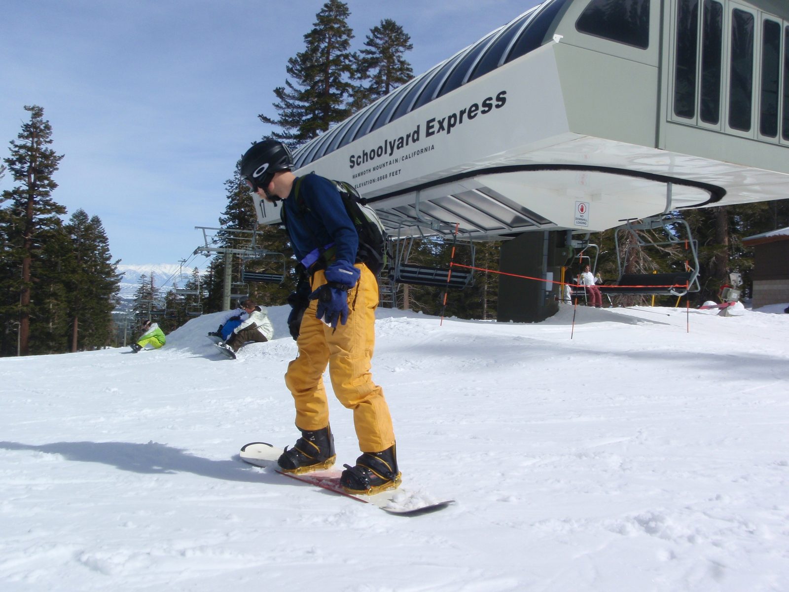 John rides the Schoolyard Express. Woo woo!