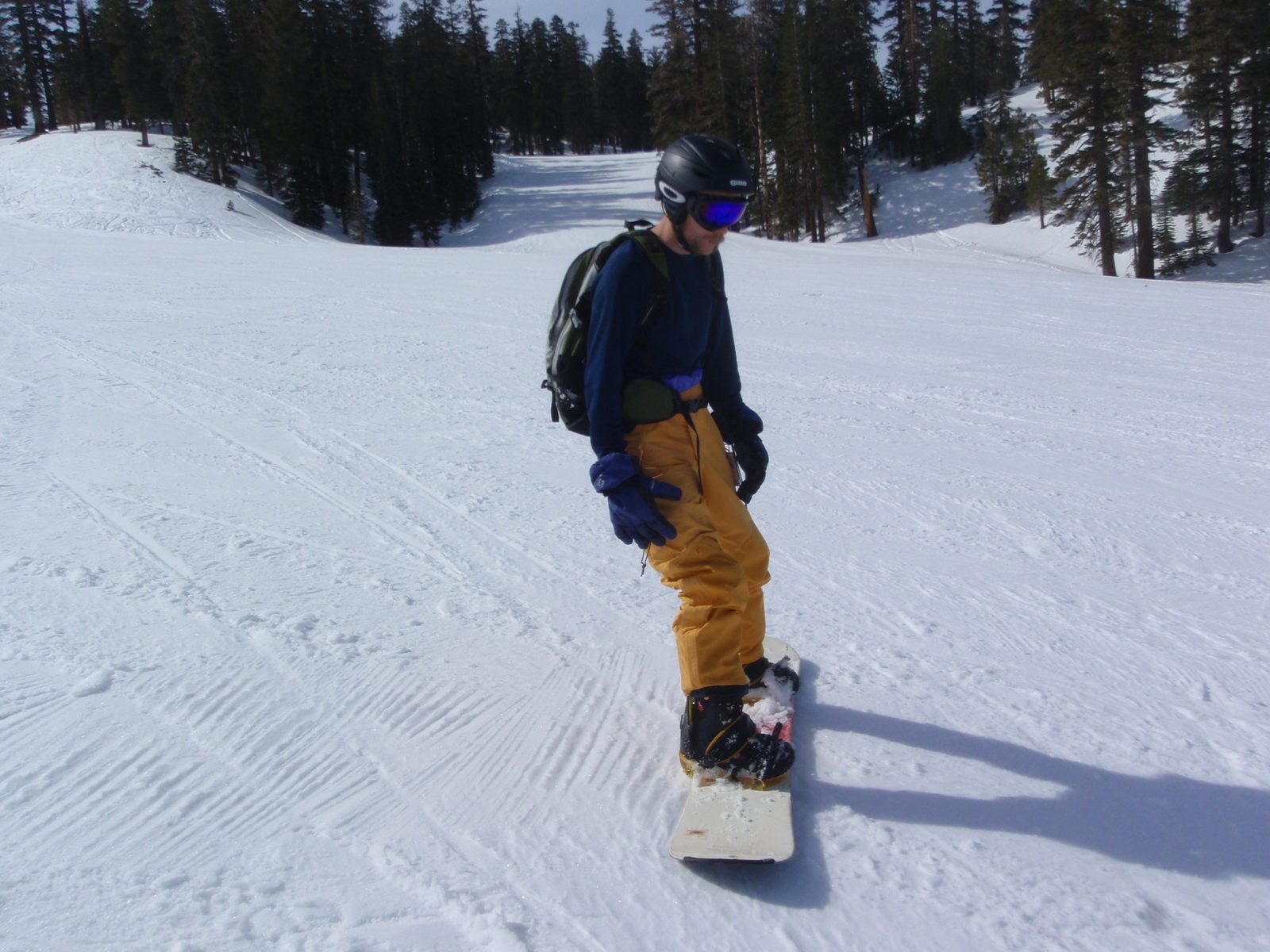 John, sliding on his heel edge.