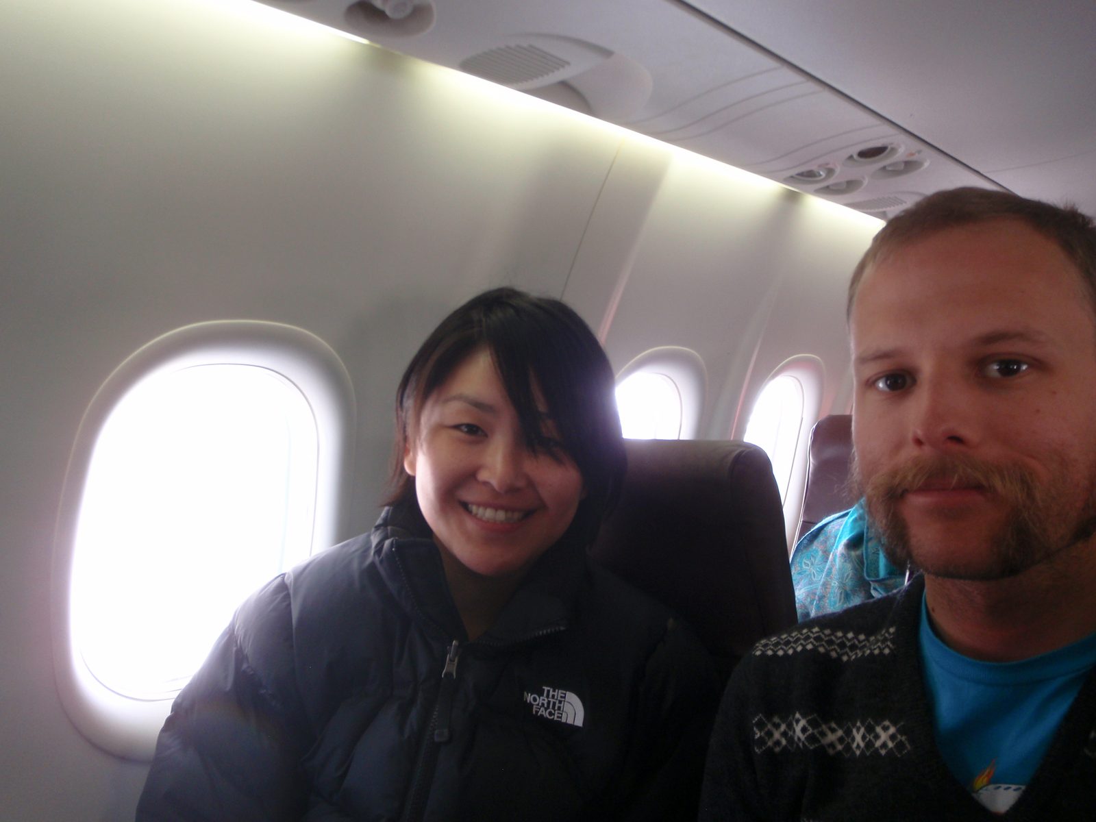 Monica and John aboard our 45 minute puddle jump to San Jose.  A 45 minute flight was such a...
