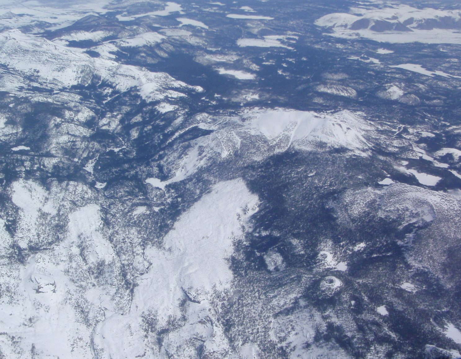 After making a loop to the south, we flew almost right over Mammoth Mountain (slightly above and...
