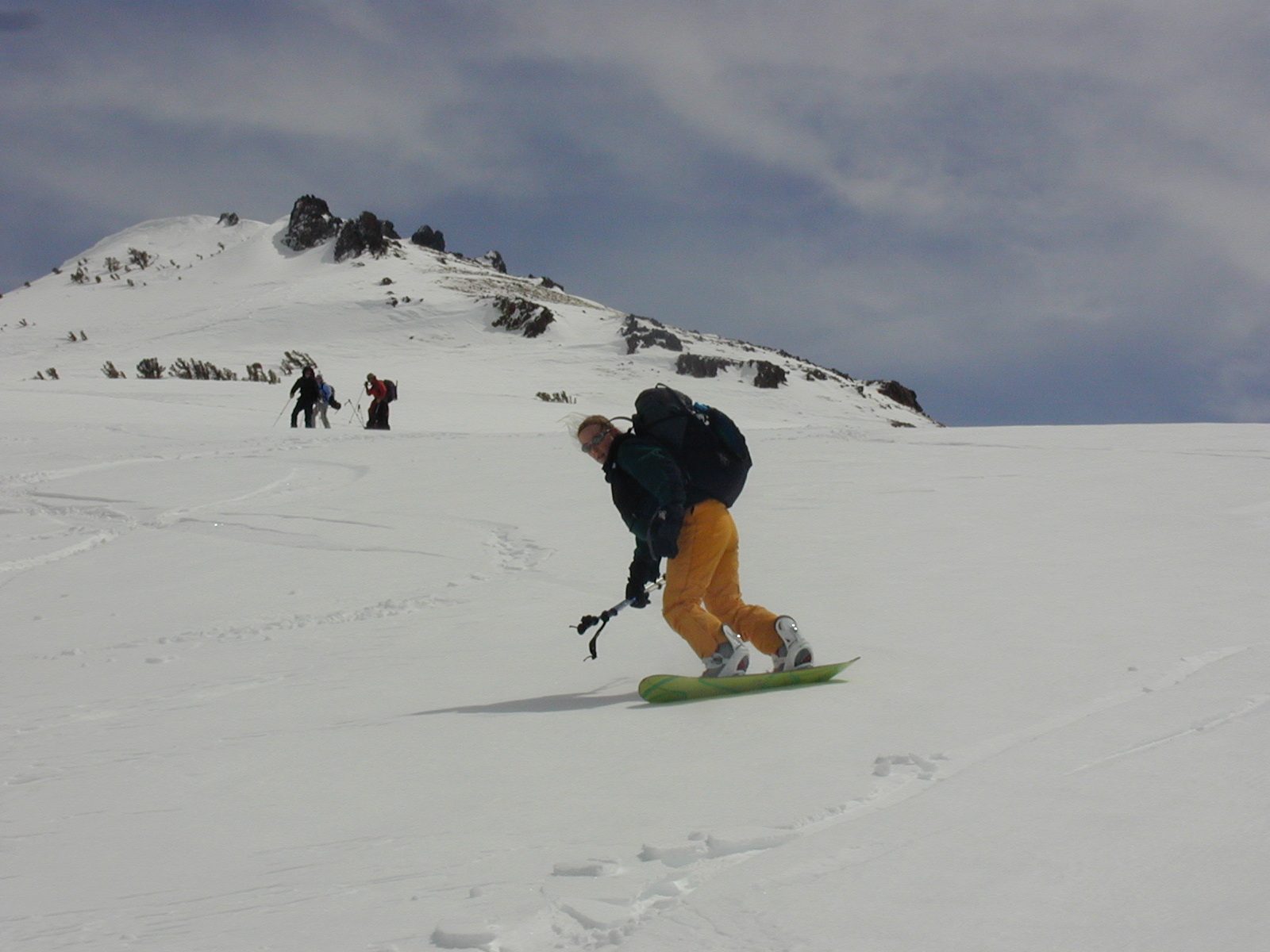 Catherine rippin' it up into the Truckee River box canyon while Peter and Rachel and two others look on.