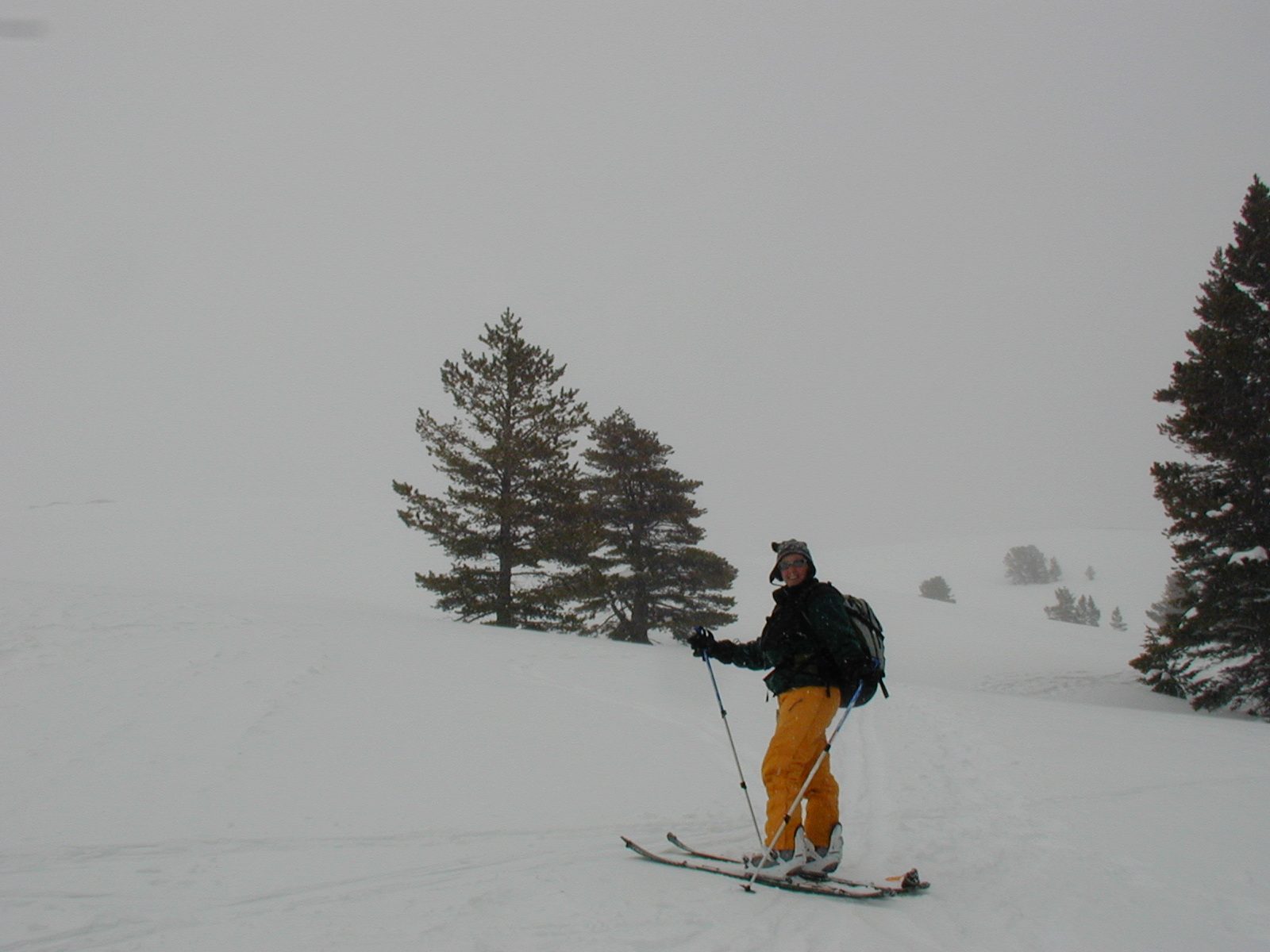 Catherine, making the final climb on our trip, skins gripping the snow as well as they had all weekend.