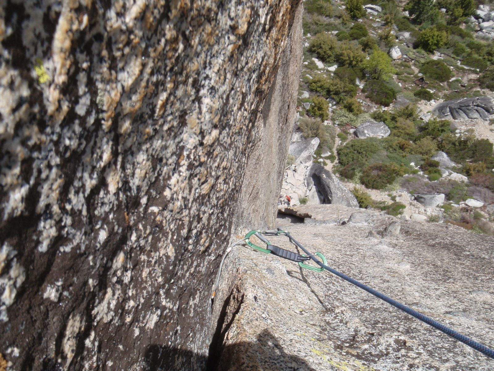 Belaying from the top of Fear of Flying. Check out my nut placement!
