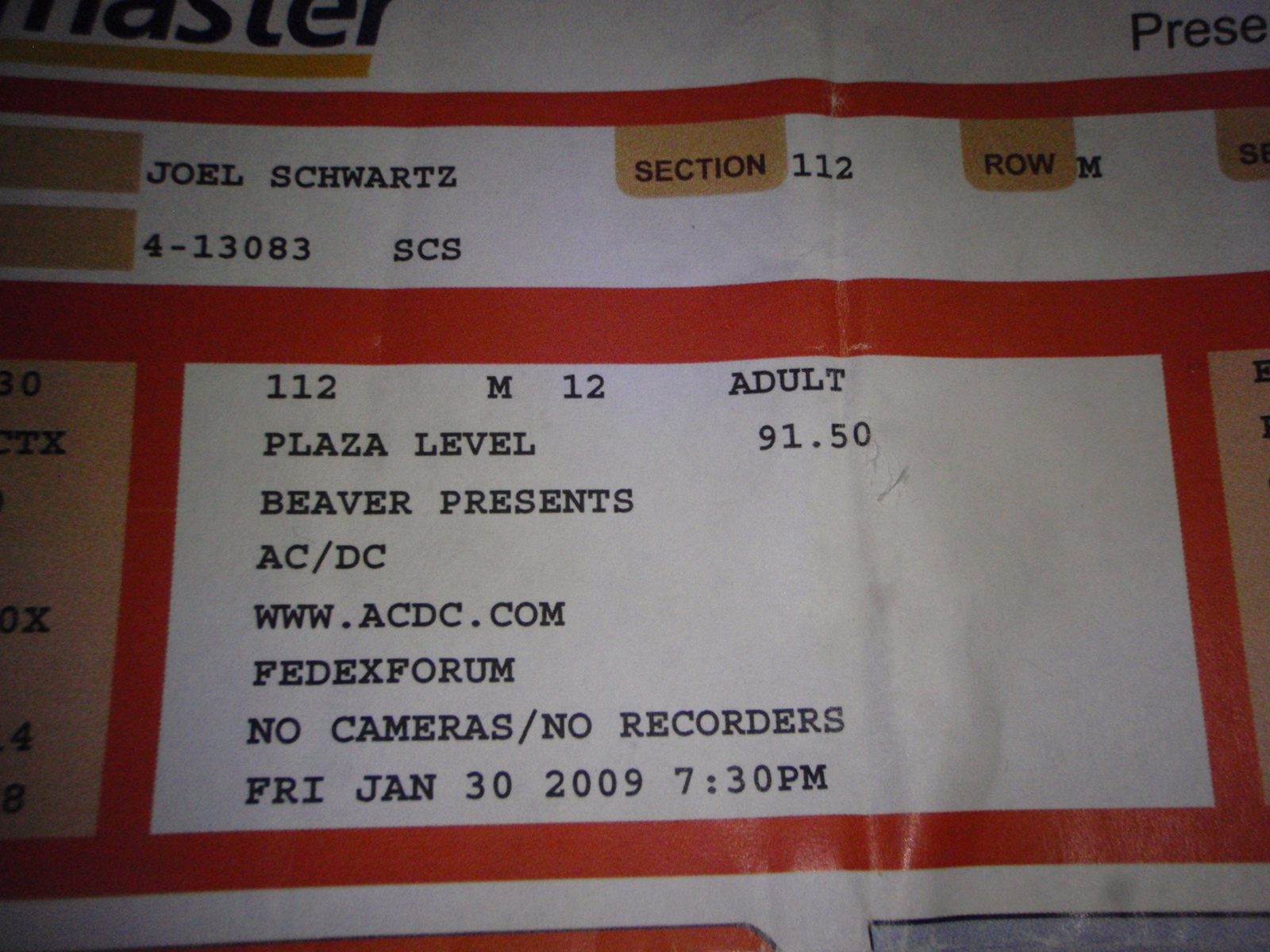 So, AC/DC was in town Friday night.  No, we did not go.  But we did discover this ticket stub...