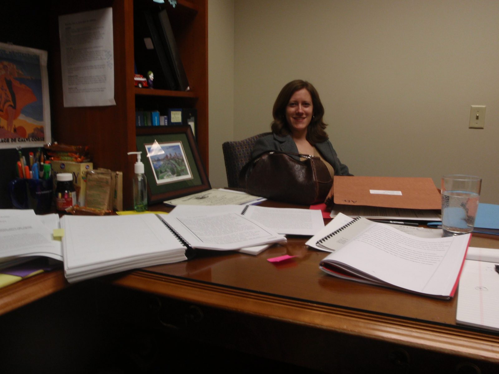 Alison in her swank office overlooking the Mississippi River.