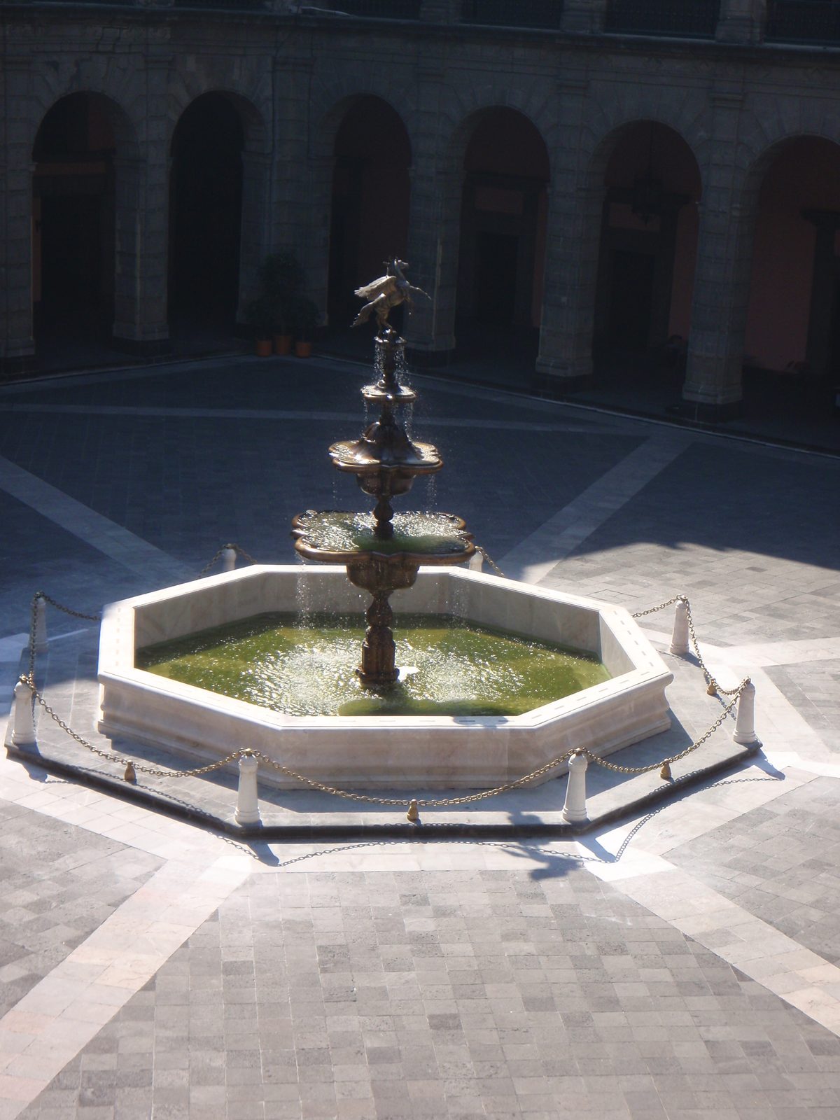 Winged horse fountain.
