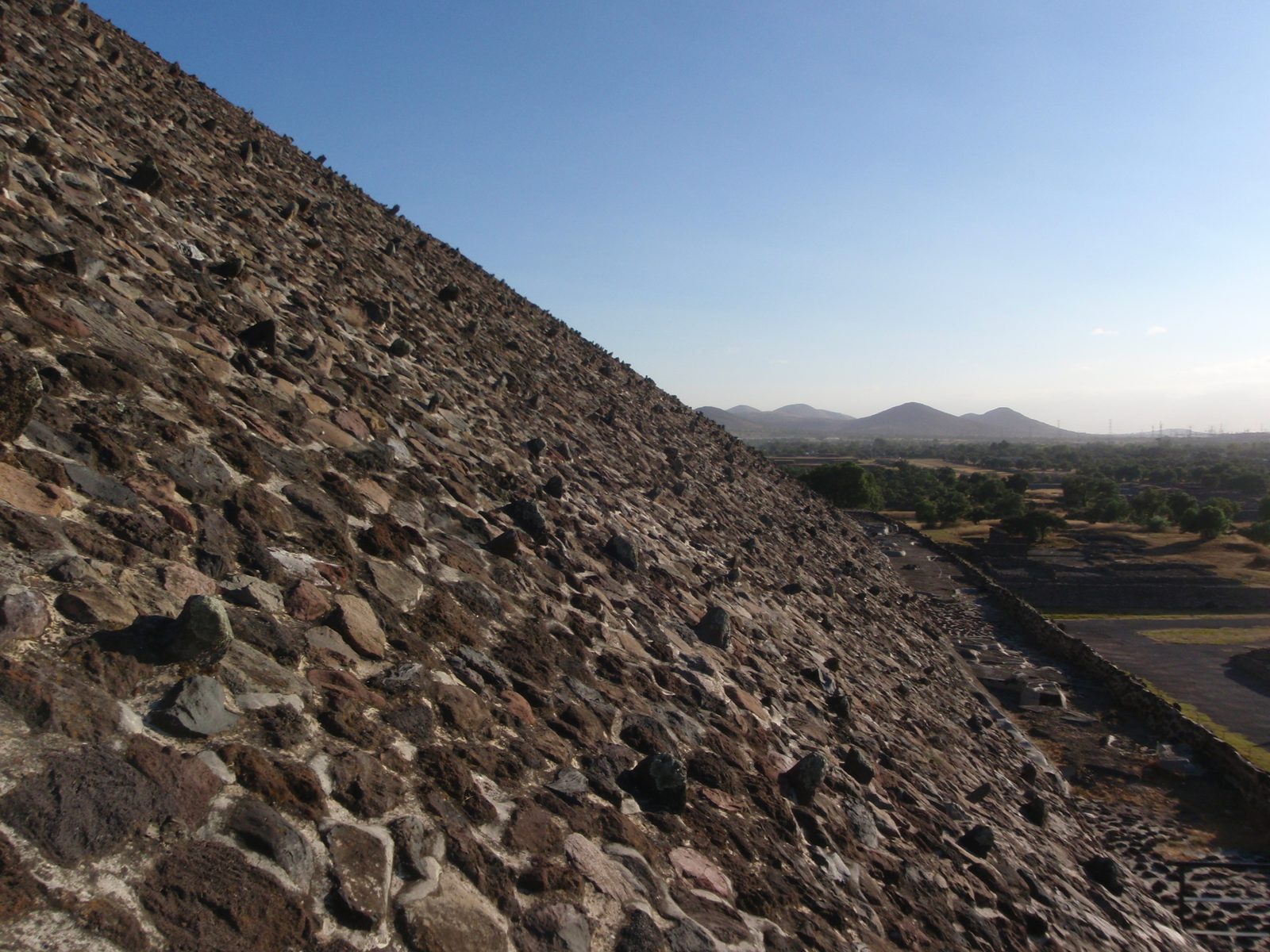 Pyramid of the sun, looking southwest.  It seems to have been built fairly well.  They think it...