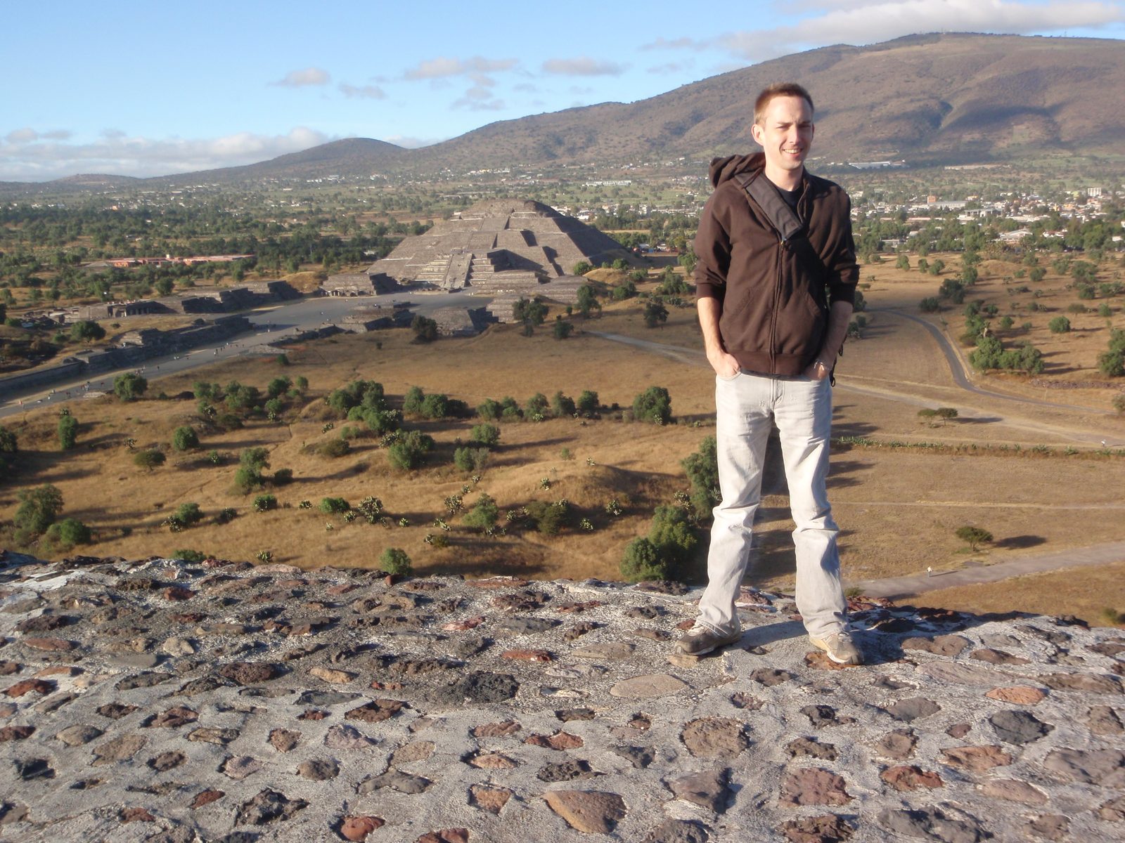Jon, with the Pyramid of the Moon in the background.