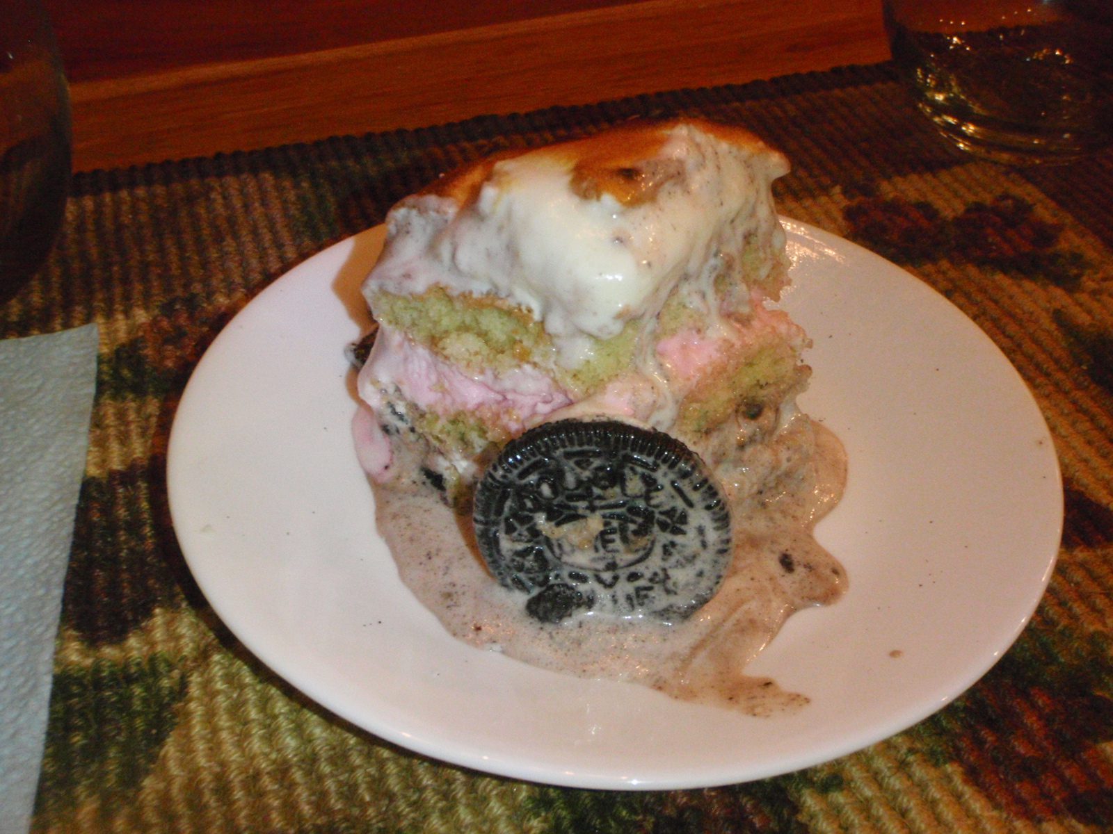 Oreo peppermint bark baked alaska, which I baked for Monica's birthday.