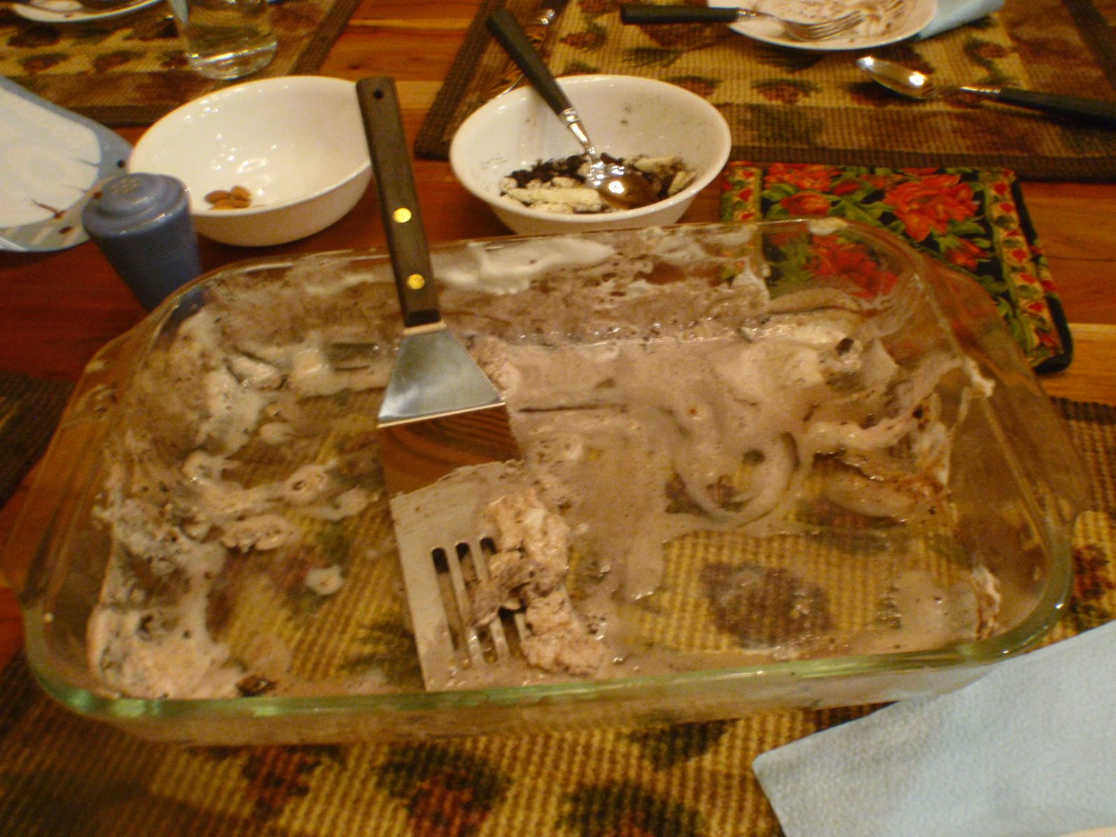 All gone, in less than 24 hours.  Terrifying.  I think it contained at least 18 eggs, half a cup...