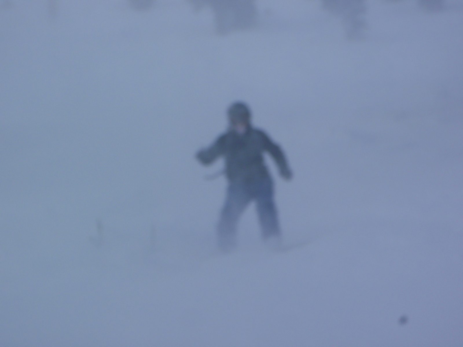 Catherine gets nearly obscured by a snow-devil snowclone.