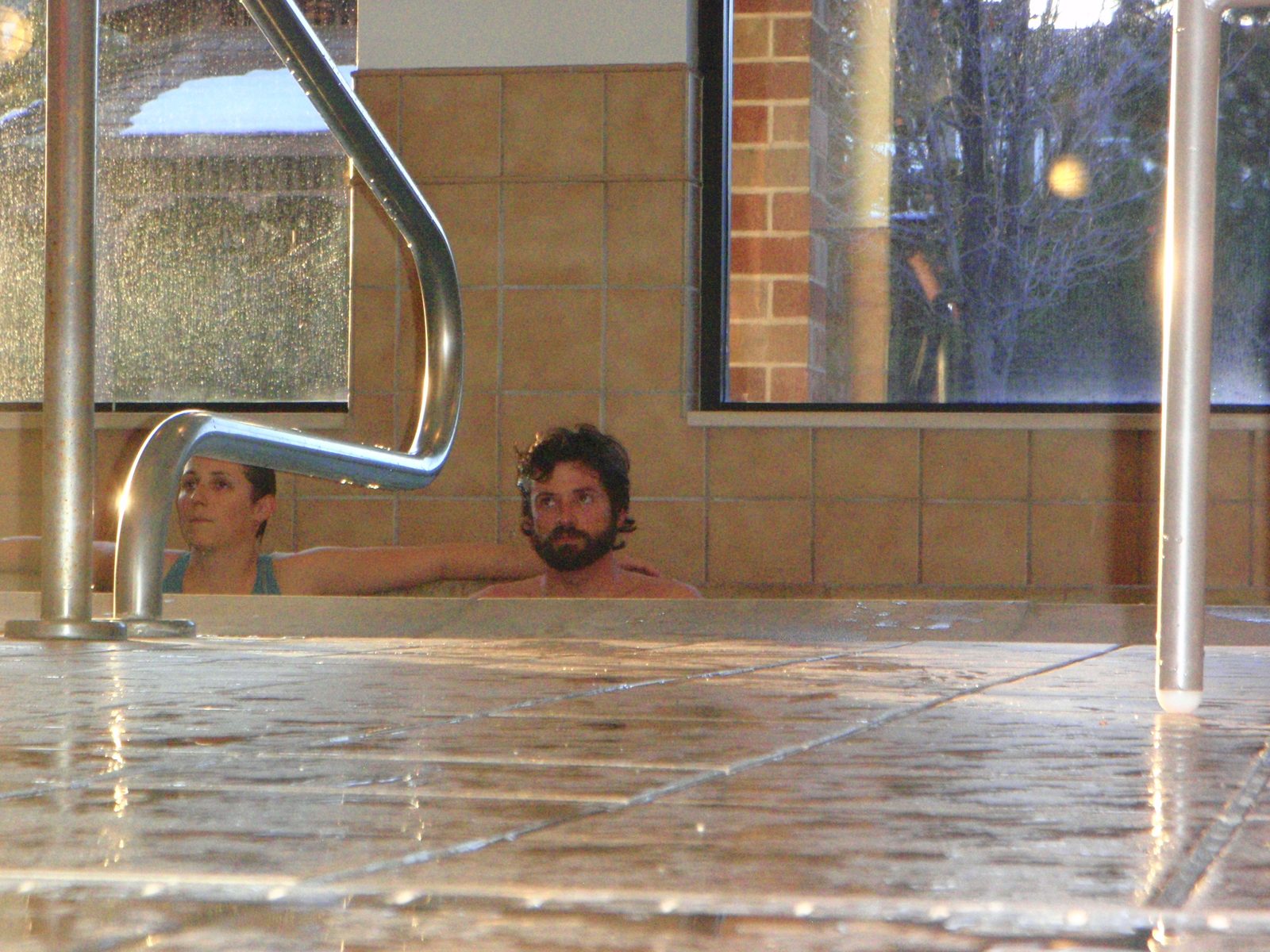 Catherine and Jay chilling in the hot tub.