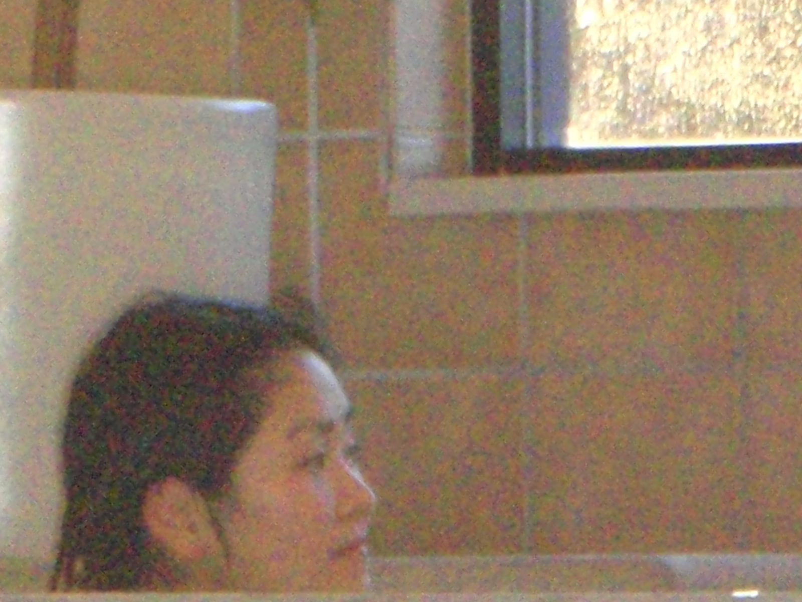 Monica in the hot tub.