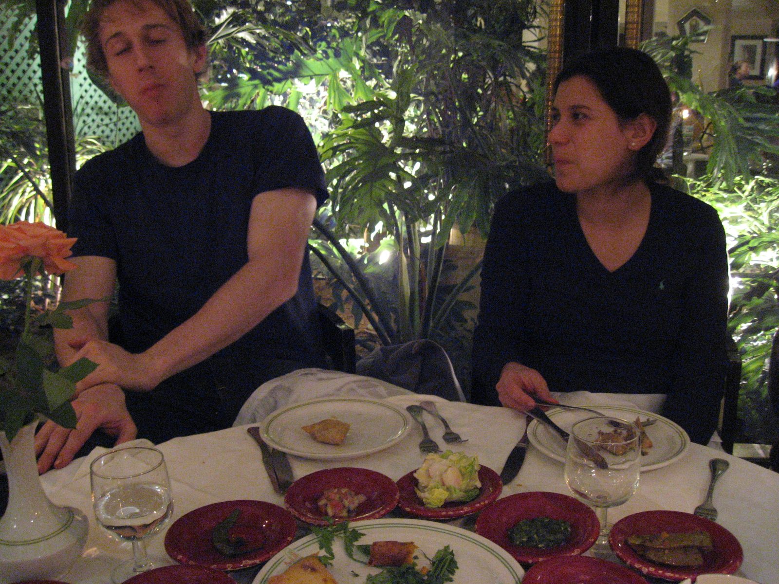 Trevor and Heidi at Al Fassia chowing down on appetizers.