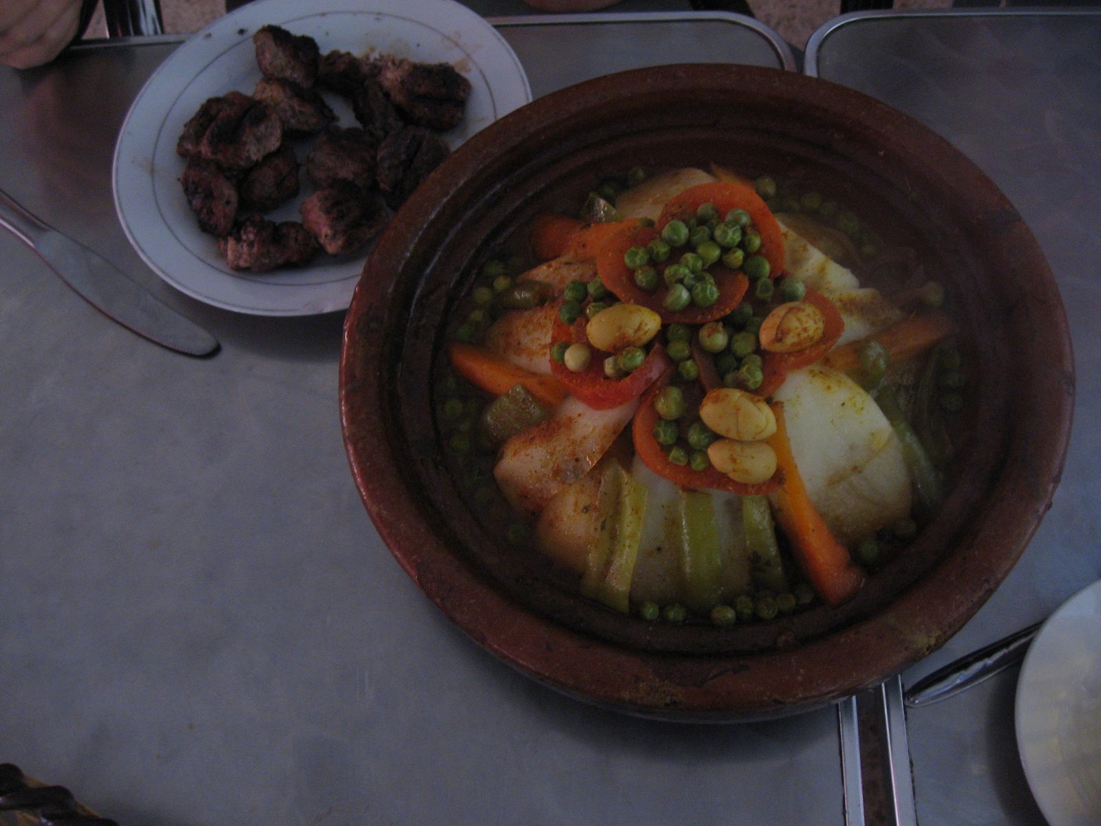 Chicken tangine.  Oh, would we have a lot of tangines on this trip.  We all appreciated the high...