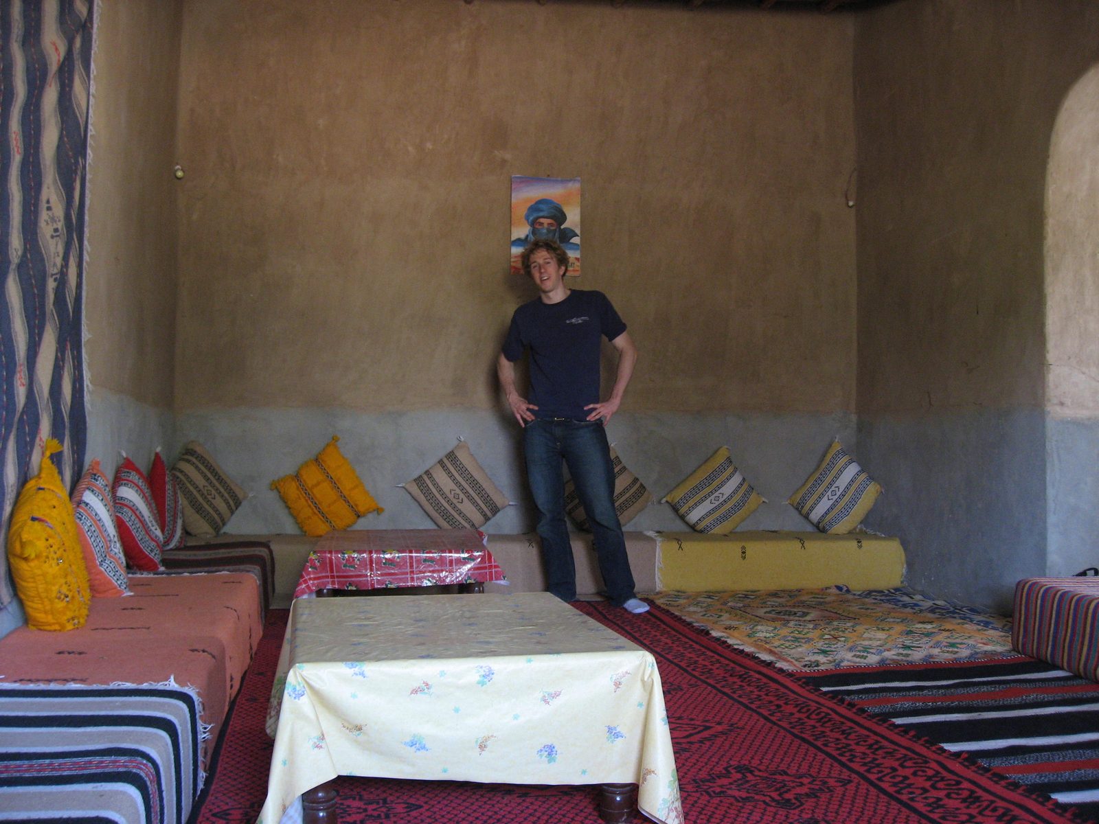 Trevor and a portrait we think is Lawrence of Arabia.