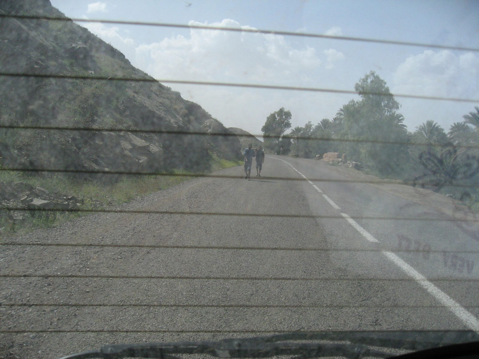 A rear-window shot of us making a fast getaway from some kids we were pretty sure were going to...