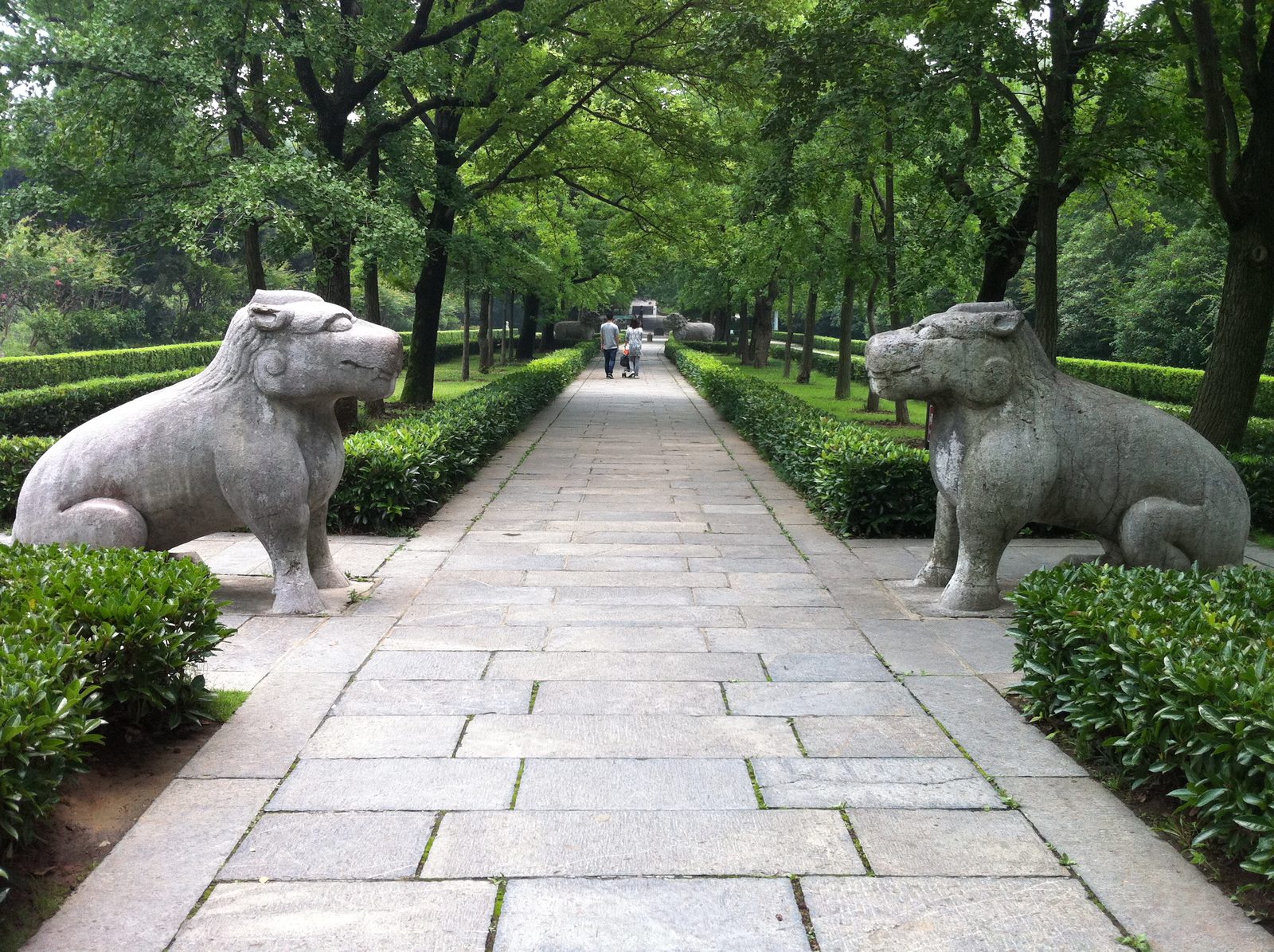 Along the sacred way at the Ming Xiaoling Mausoleum.