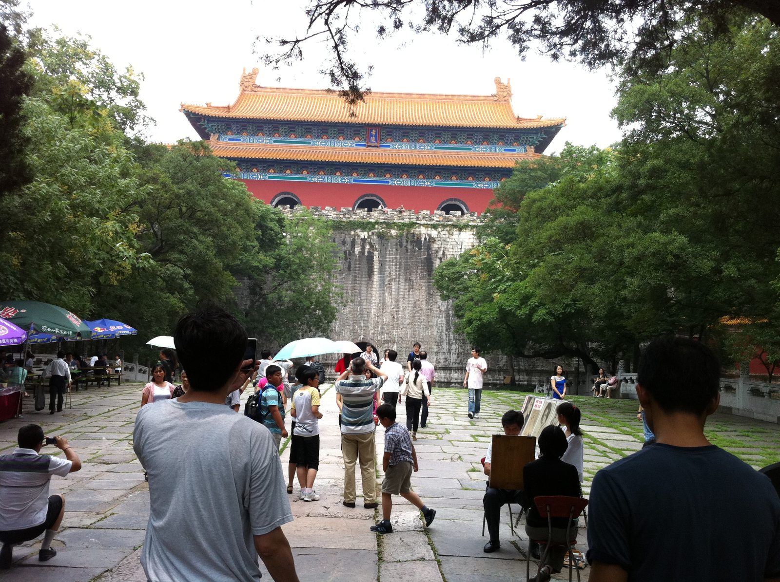 The Ming Xiaoling Mausoleum. The front wall is made of limestone and is dripping with calcium carbonate.