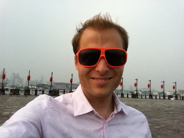 Self-portrait on the top of the south gate of the city wall of Nanjing.