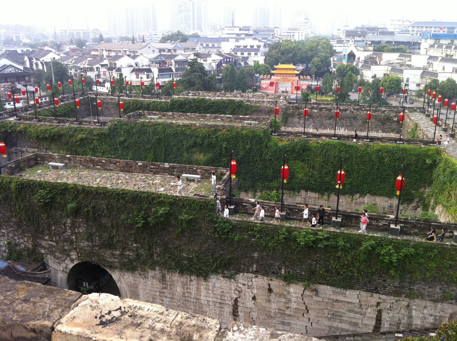 View of the south gate, looking inward from the outermost tower. I guess the idea was that...