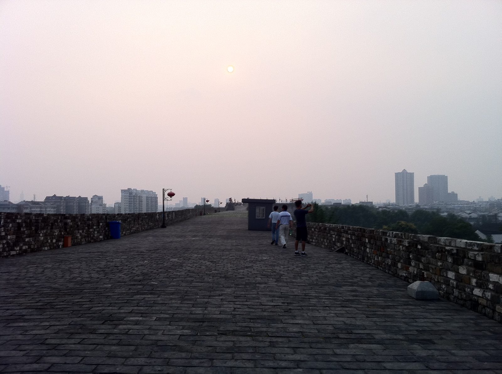 Smog and the city wall.