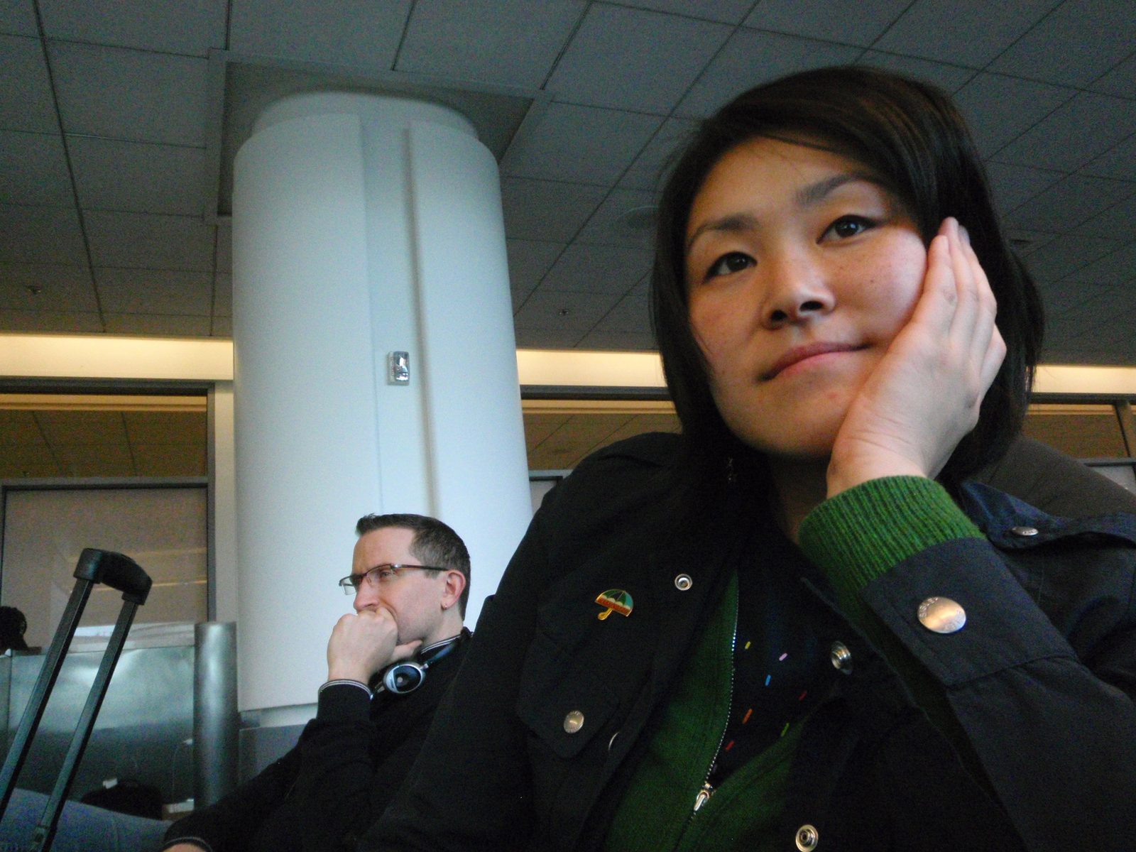 Waiting for our flight to take off at SFO on Wednesday morning.