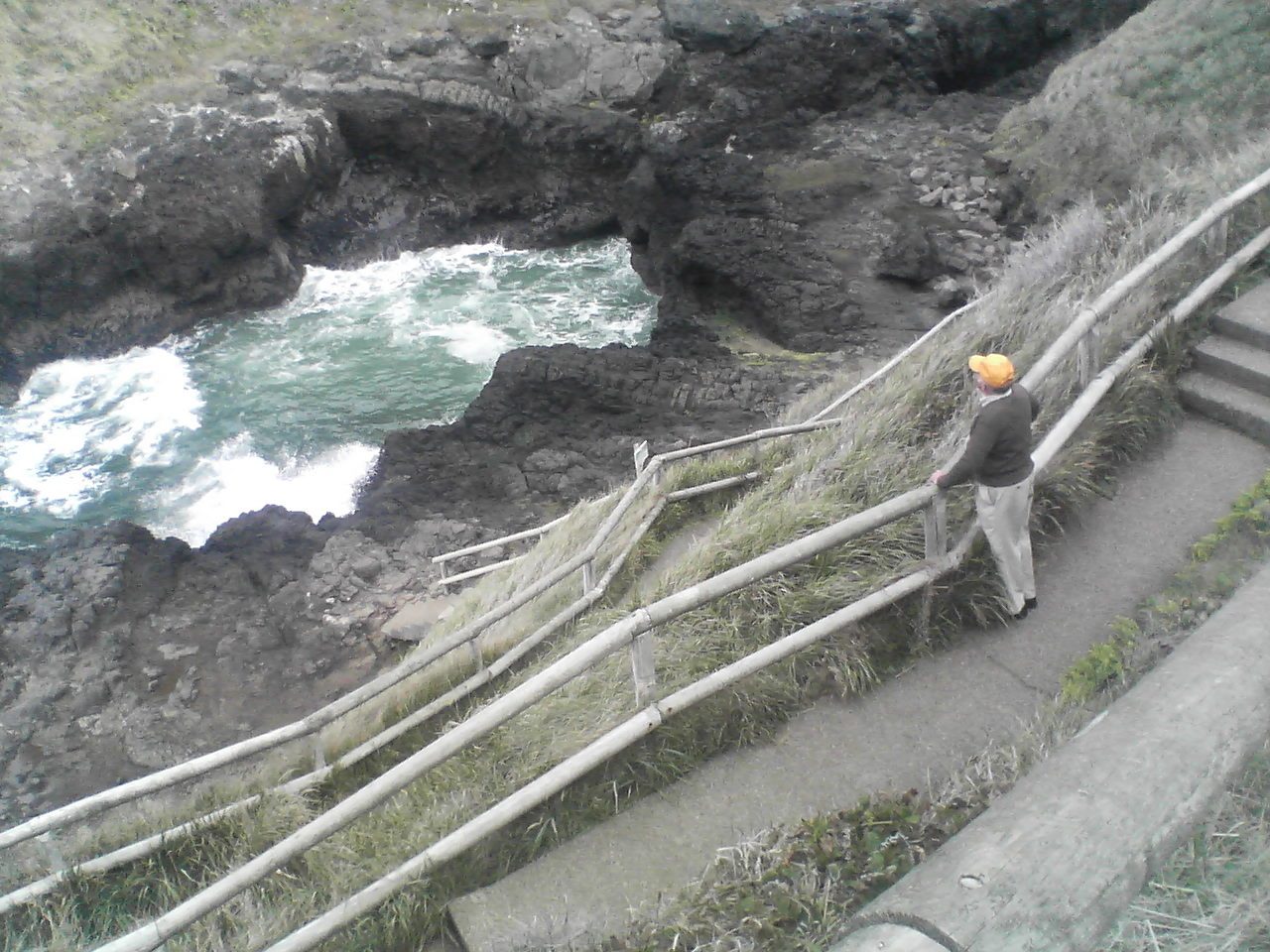 Dad checking out Devil's Churn
