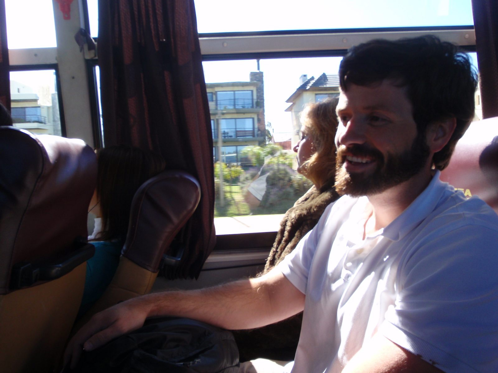 Jay on the bus on the way into town.