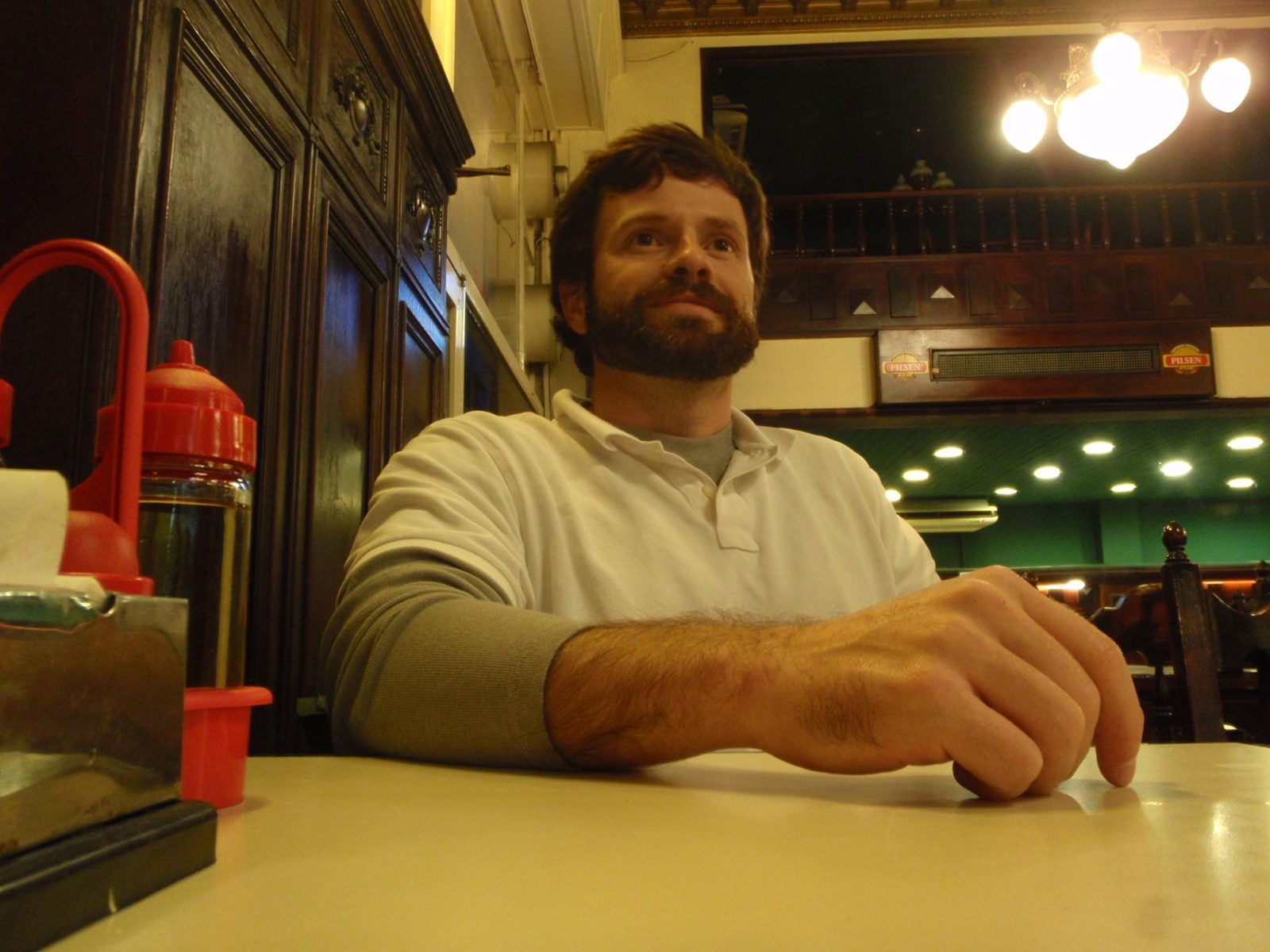 Jay, waiting for his dinner.