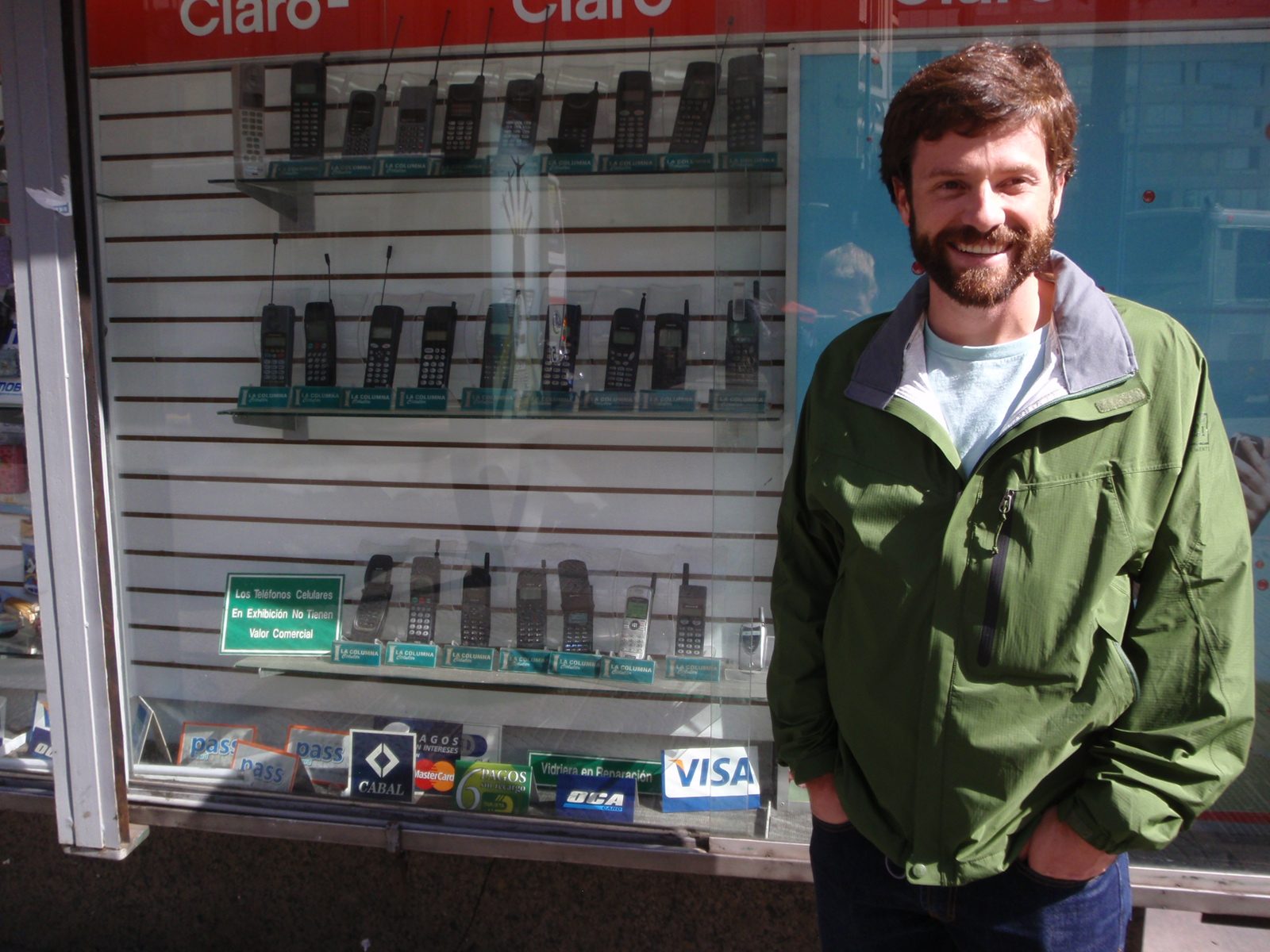 Jay hanging out in front of some prehistoric cell phones.  We had initially thought that they...