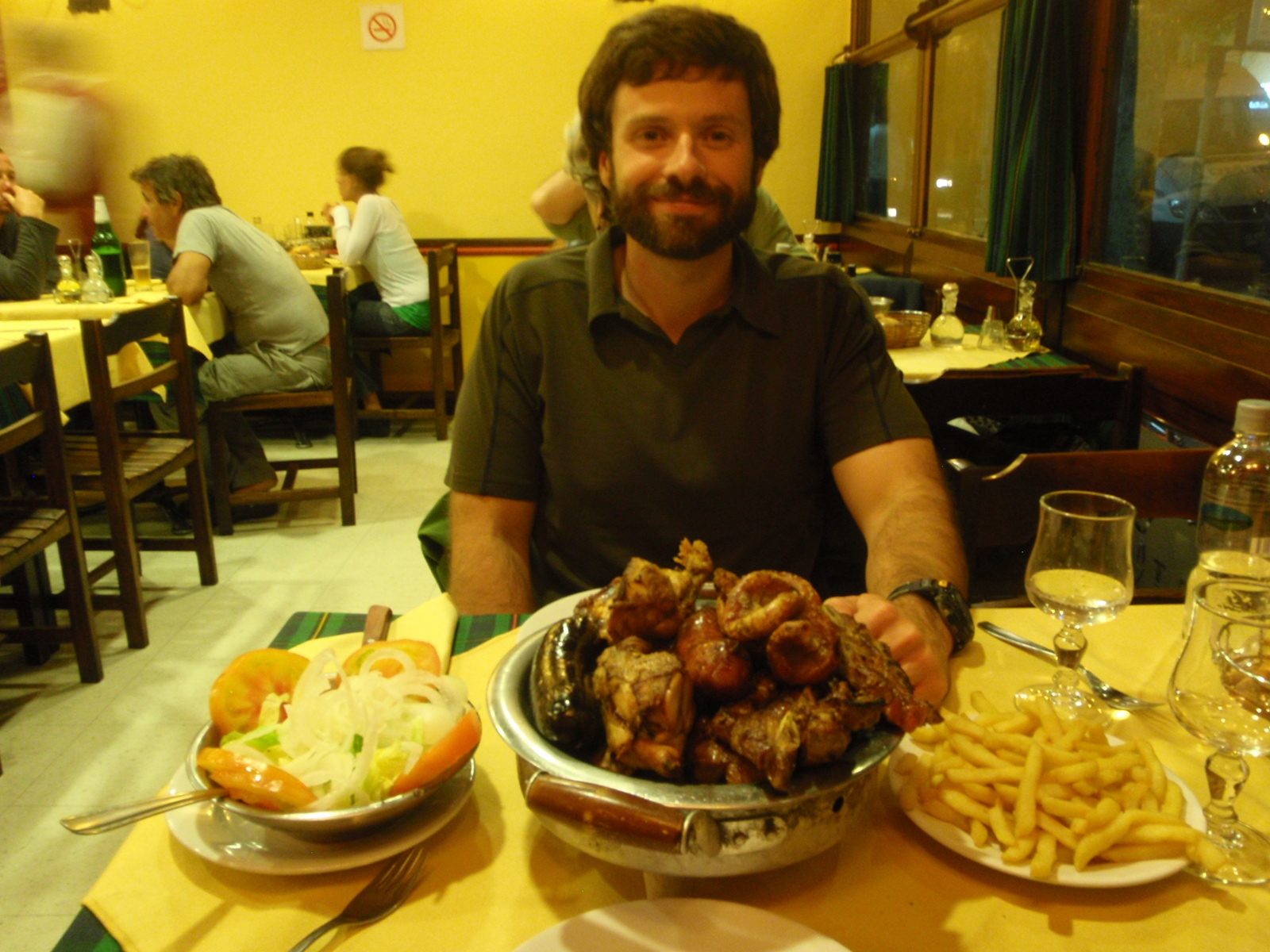 Blood sausage, pork intestines, chicken, beef and some other mundane stuff.  Oh, and Jay.