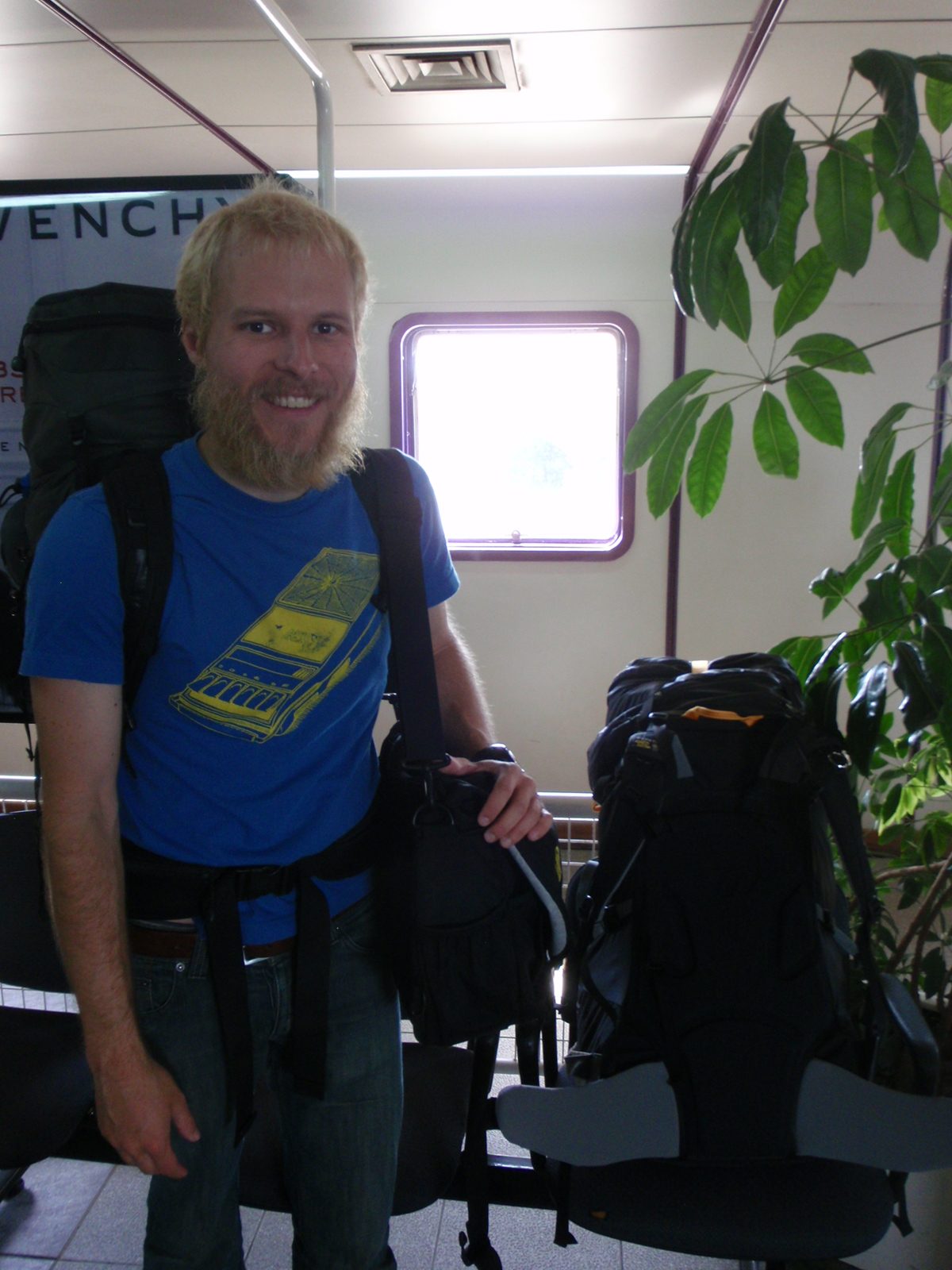 John waiting to board the Atlantic III.