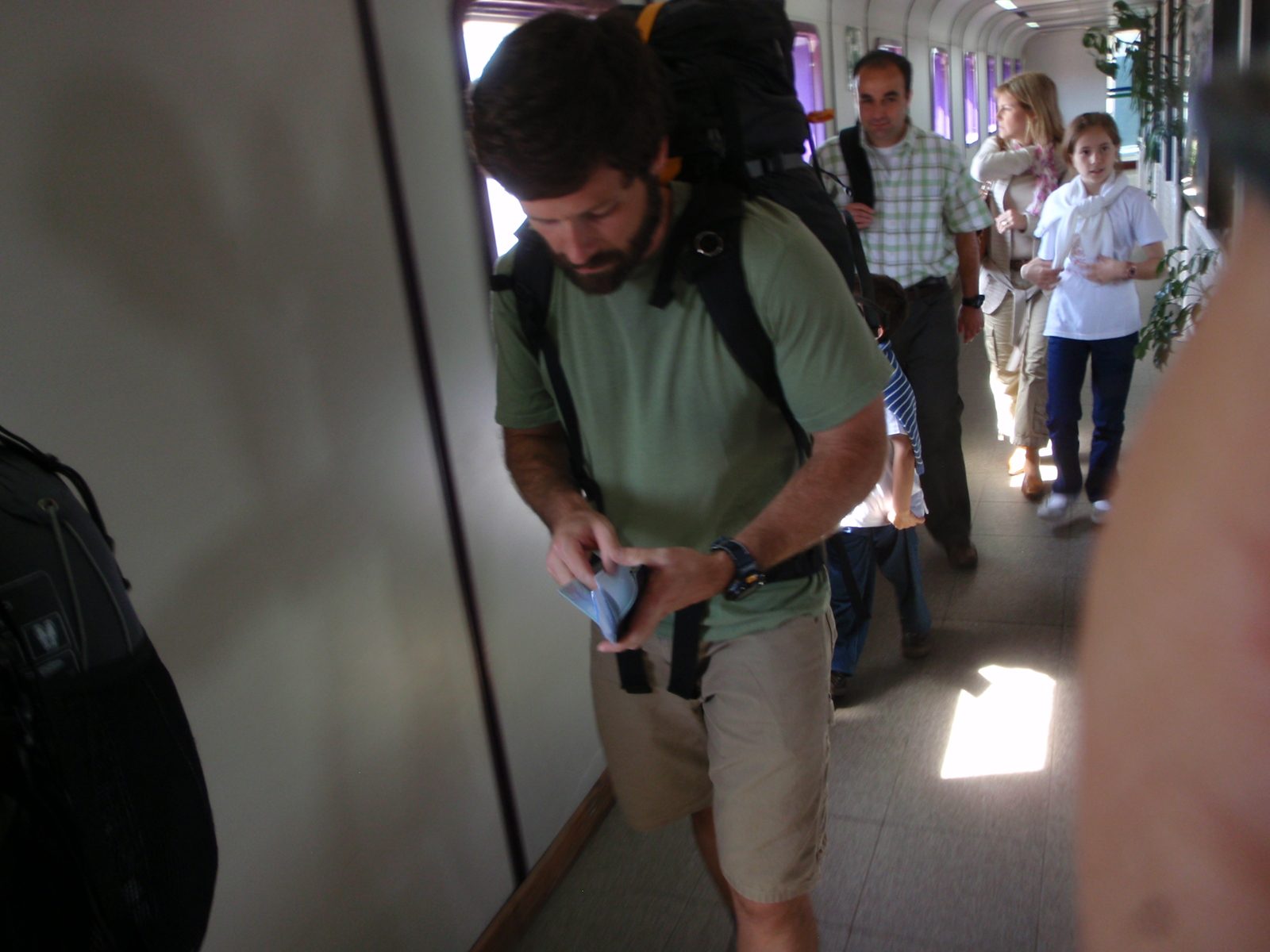 Jay, passport in hand, ready to board the ship.