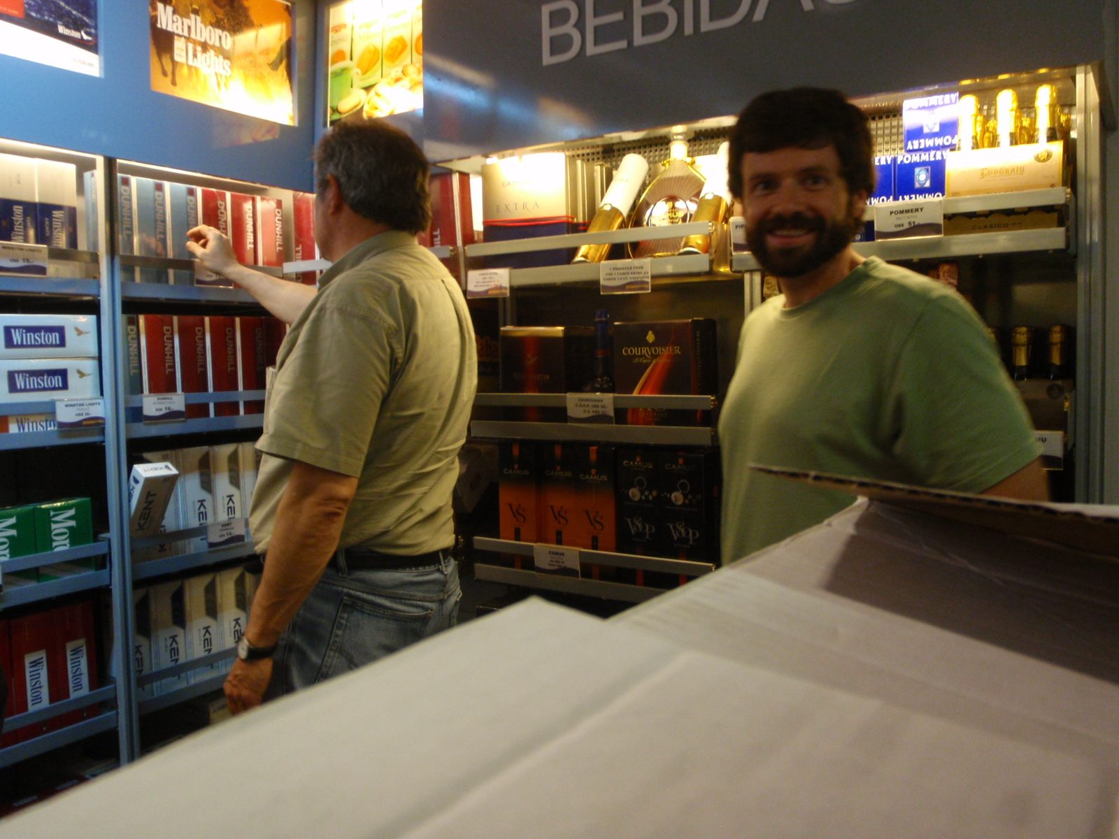 Jay enjoying some duty free shopping aboard the Atlantic III.