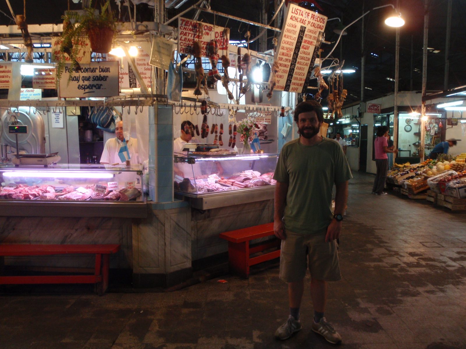 Dead animal parts in a market in San Telmo.