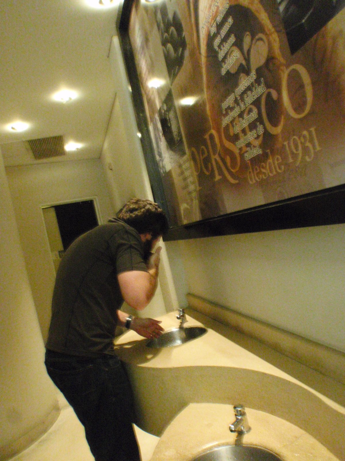 Ingenious! Persicco even installed sinks along one wall so that gentlemen could conveniently...