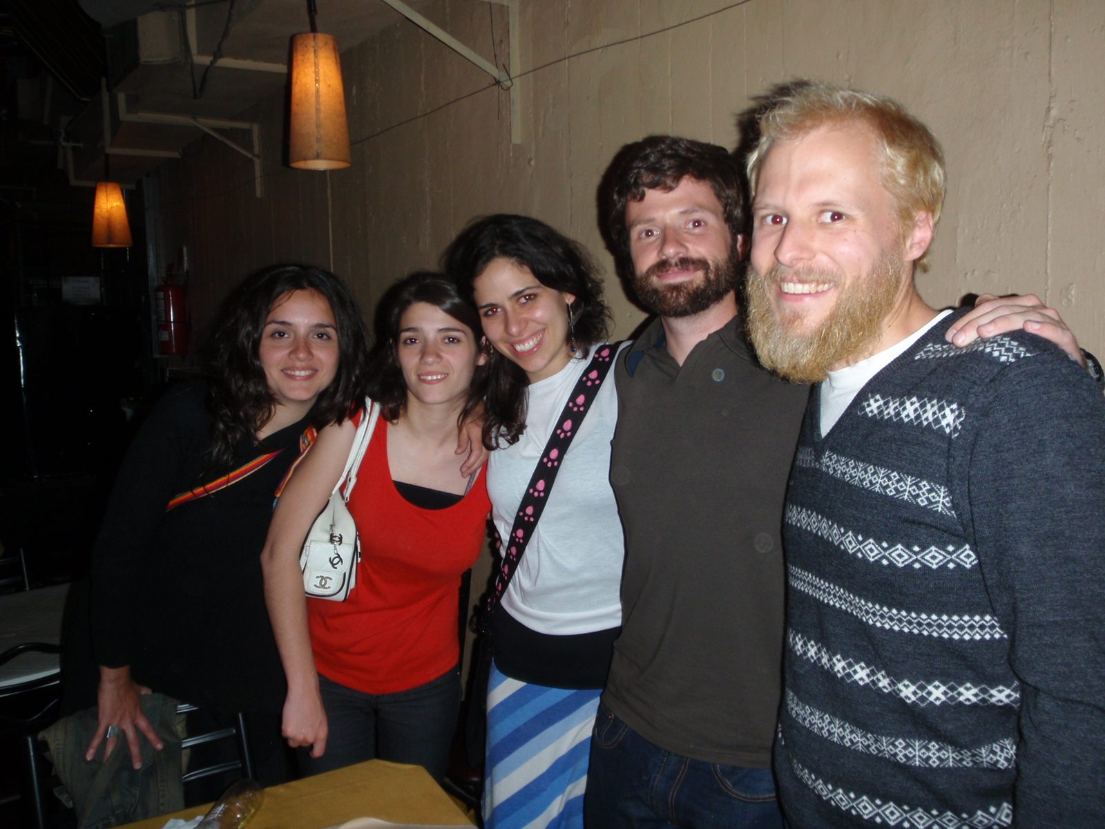 John and Jay with the Buenos Aires school teachers that we met at La Viruta: Laura, and two...