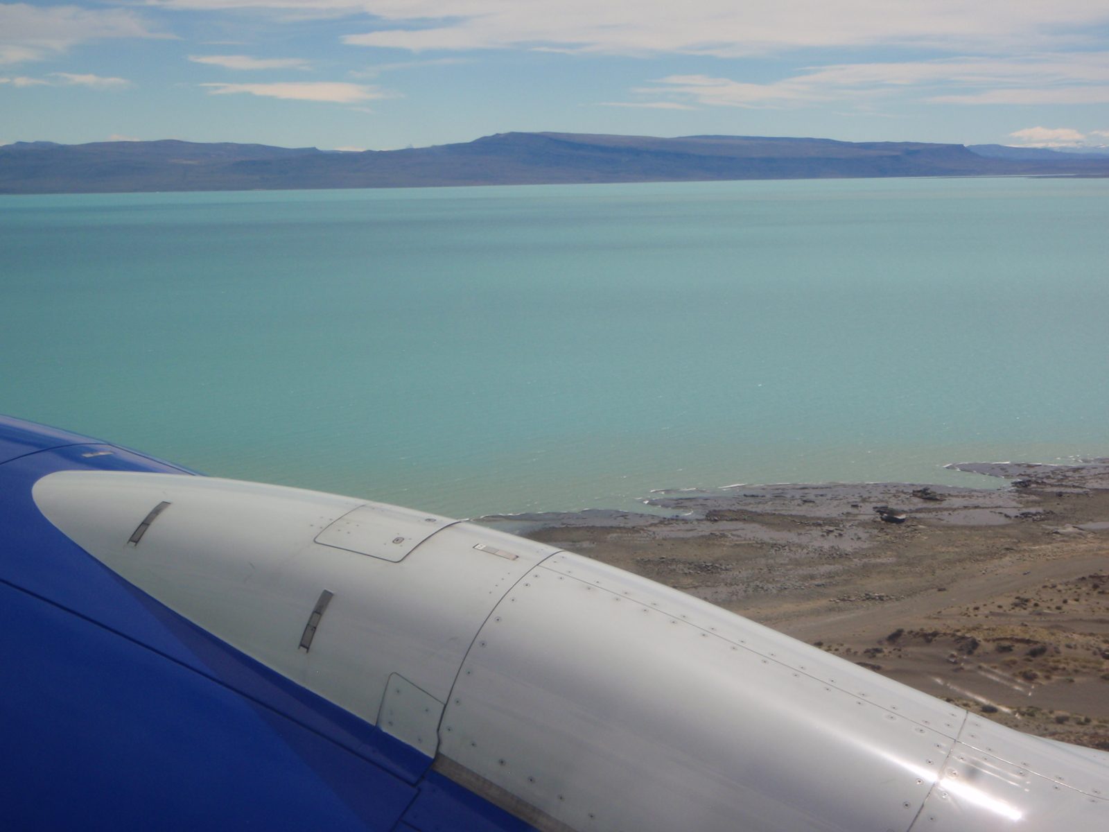 Taking off from El Calafate passing Lago Argentina, which is entirely glacier fed.
