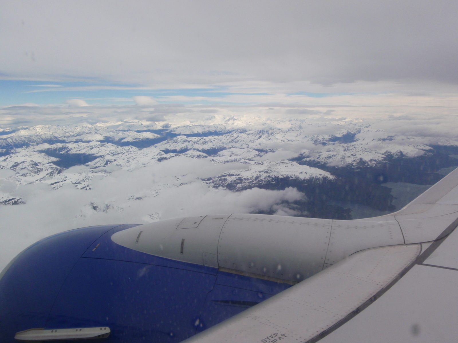 Flying south to Tierra Del Fuego, we were greeted with beautiful snow dredged mountain ranges.