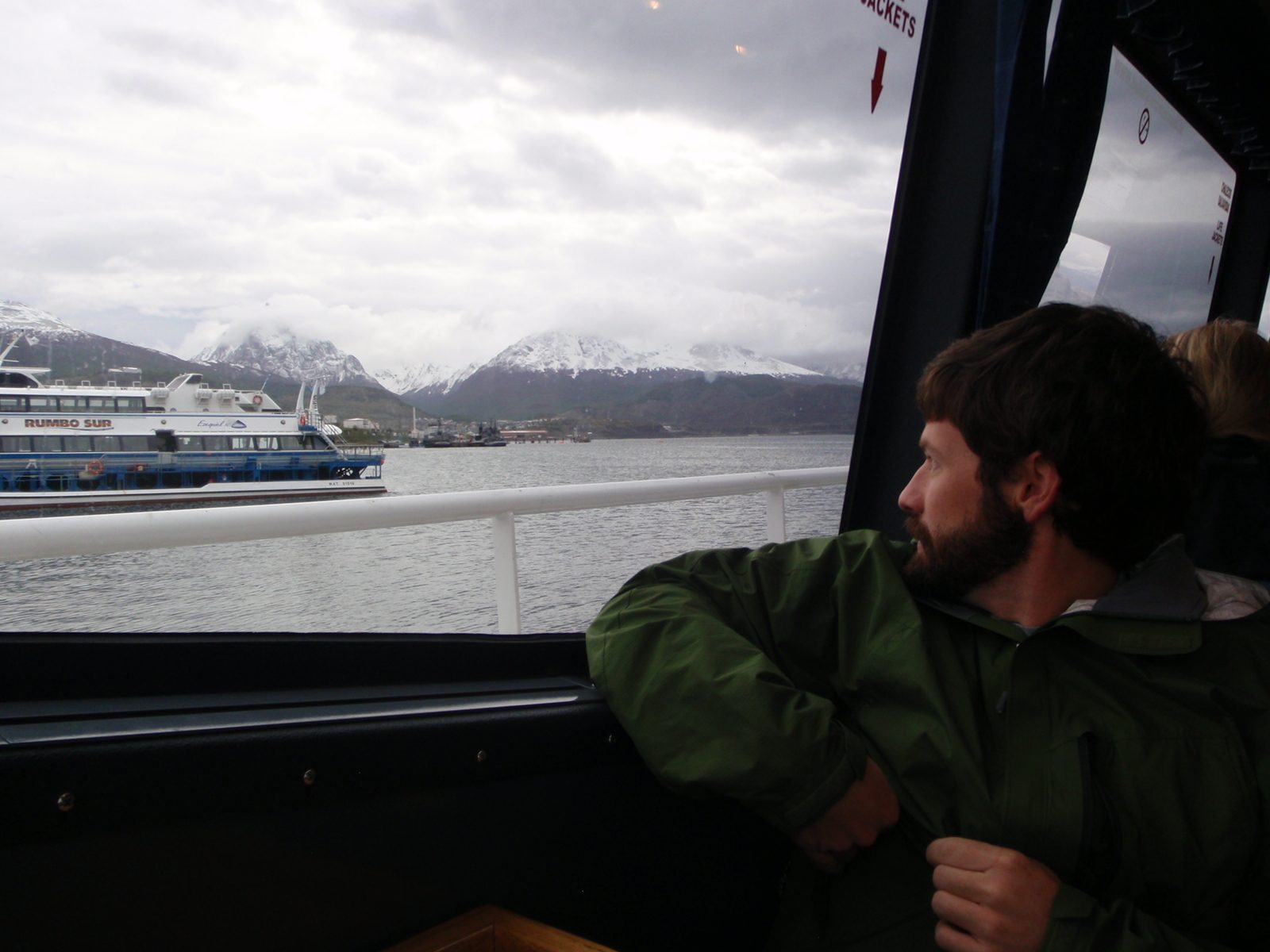 Aboard our rather luxurious motor-catamaran.